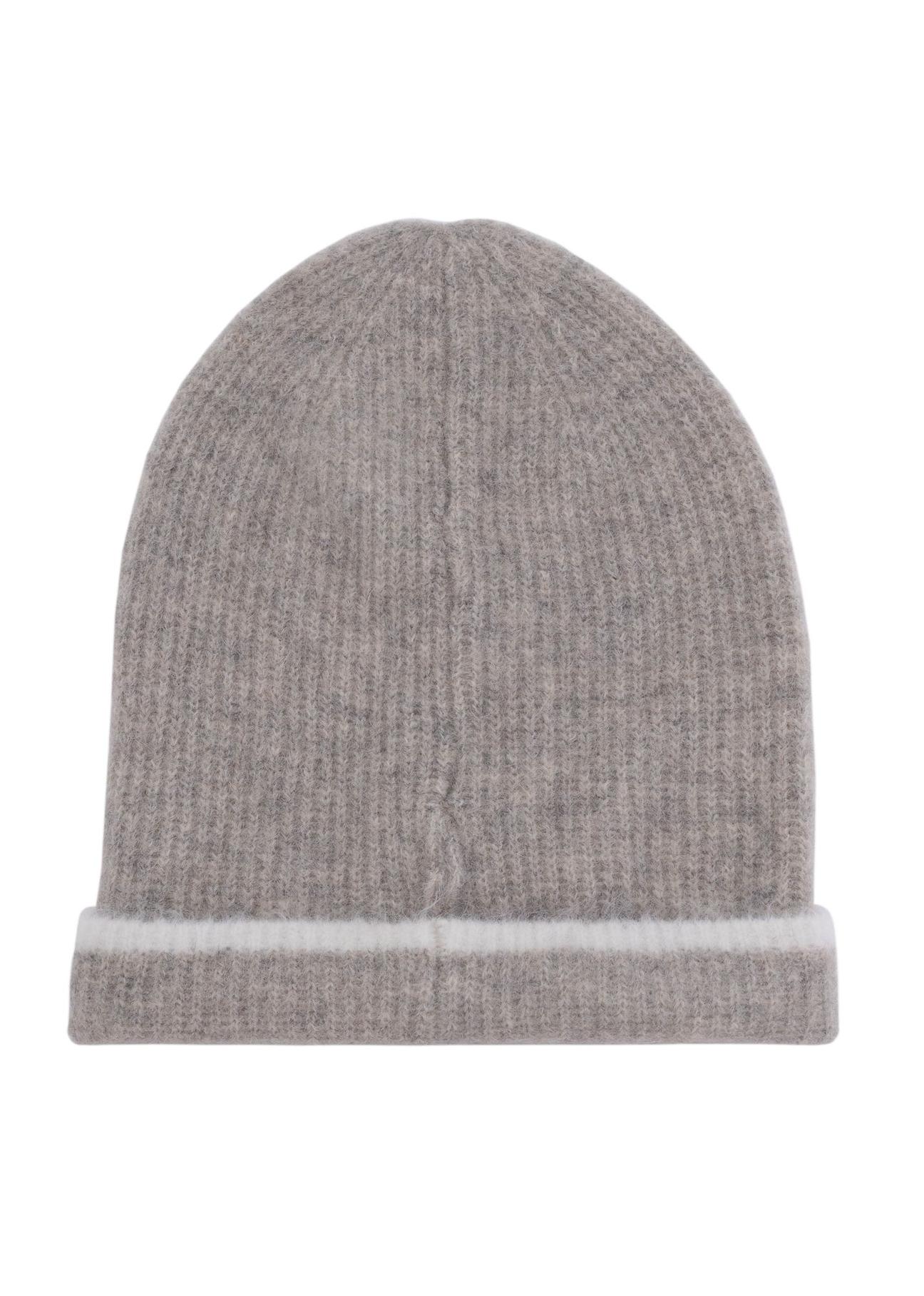 Gray women's winter hat CZADT-0189-91(Z24)-02