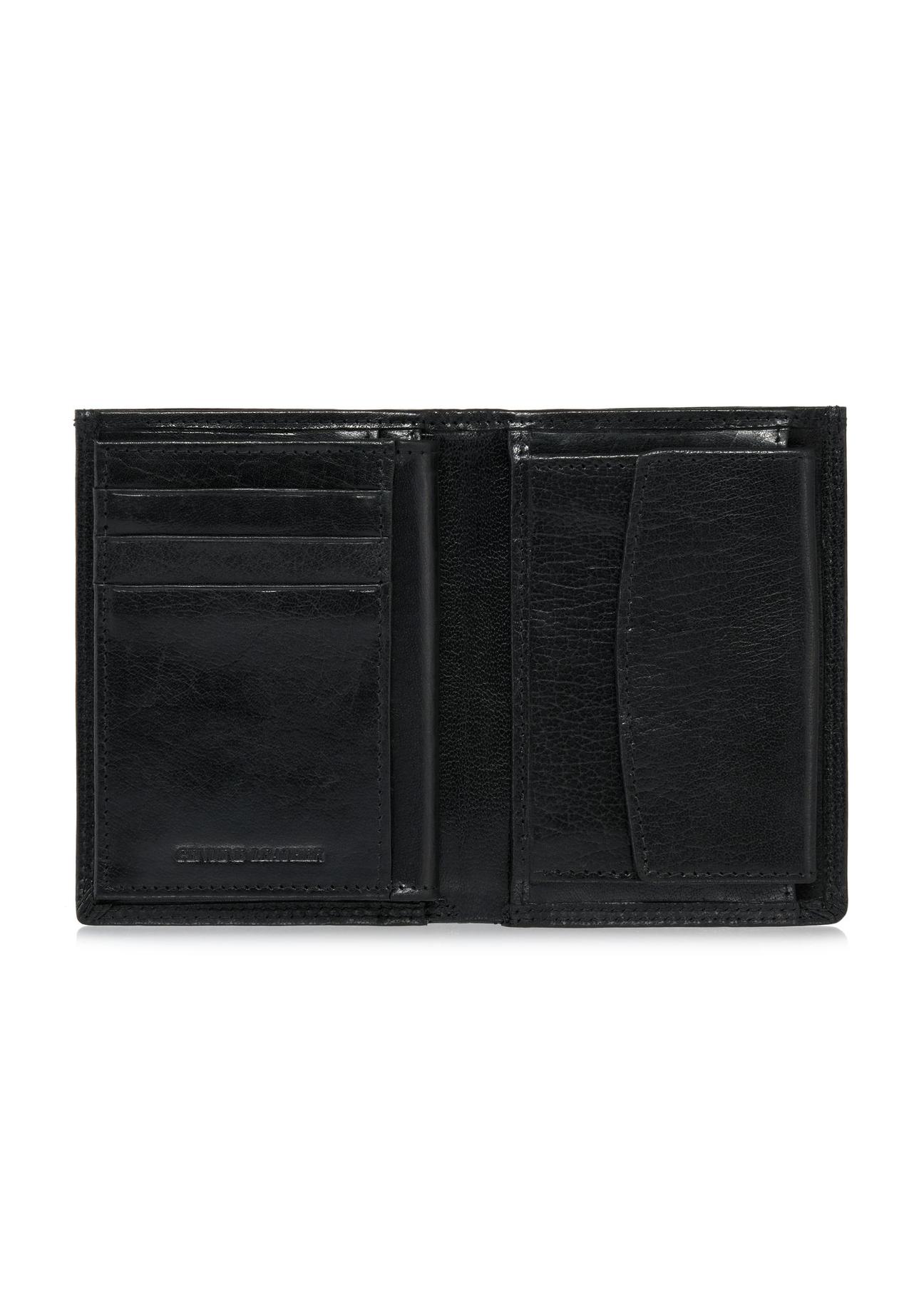Skórzany niezapinany czarny portfel męski PORMS-0554-99(W24)