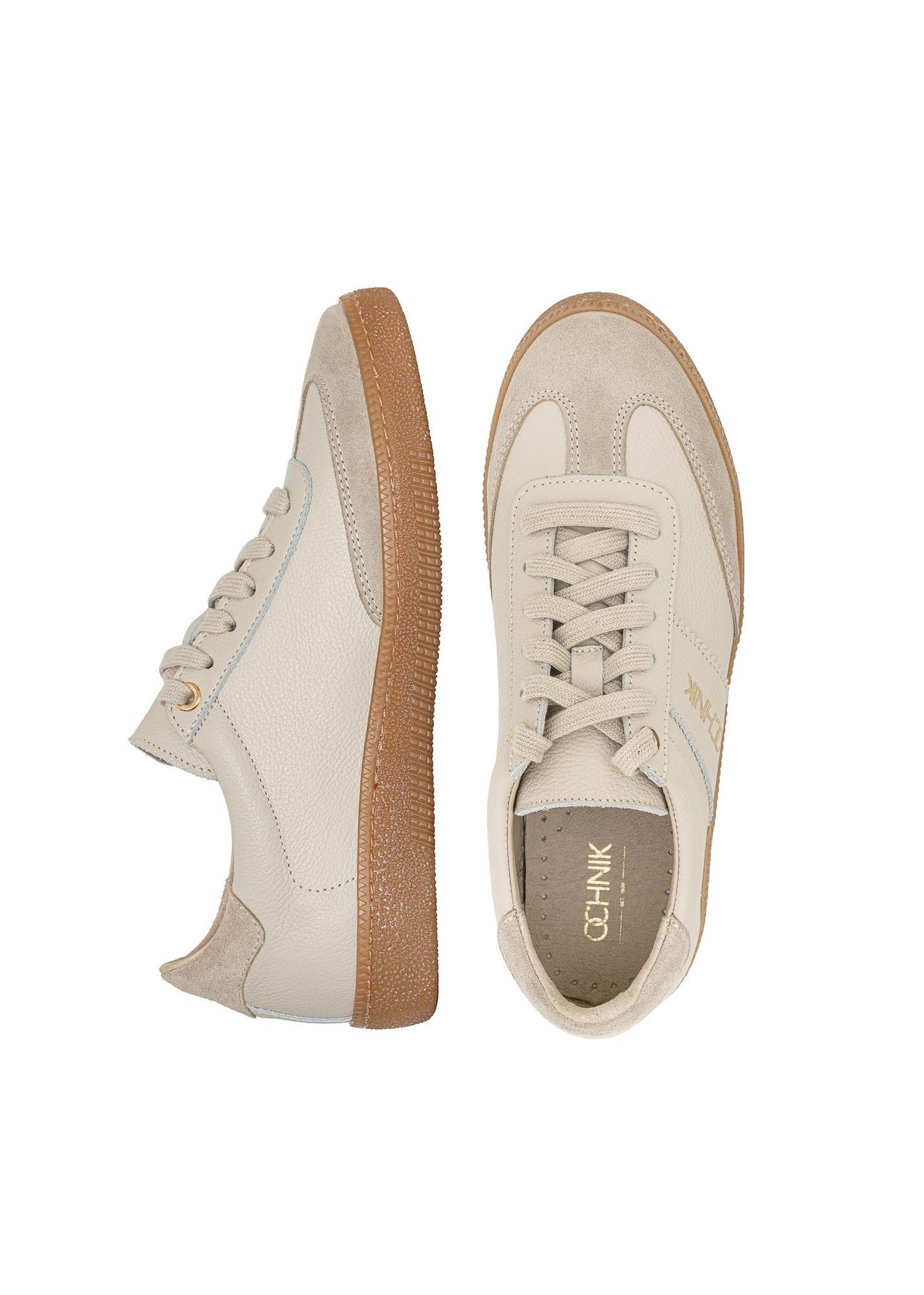 Beige leather women's sneakers BUTYD-1143-81(Z24) photo 6