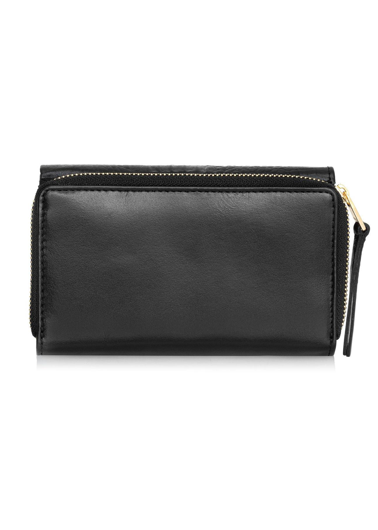 Large black leather wallet for women PORES-0907-99(Z24)