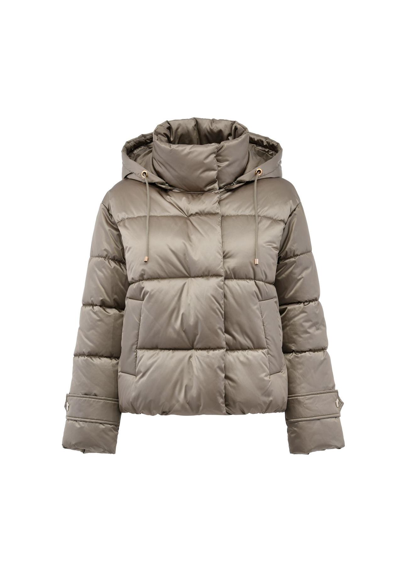 Olive quilted women's jacket KURDT-0532-57(Z24)