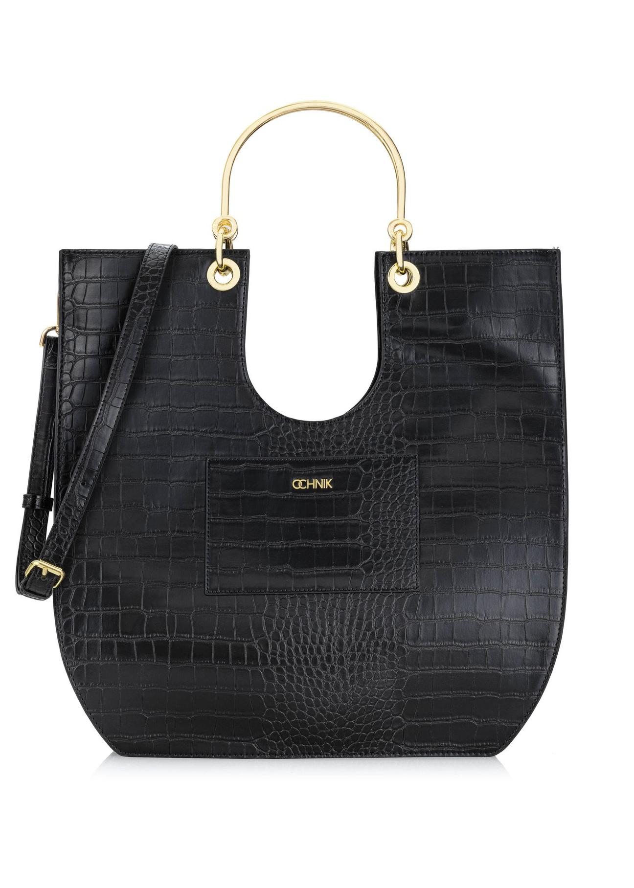 Black women's croco handbag TOREC-0728-97(Z24)-01