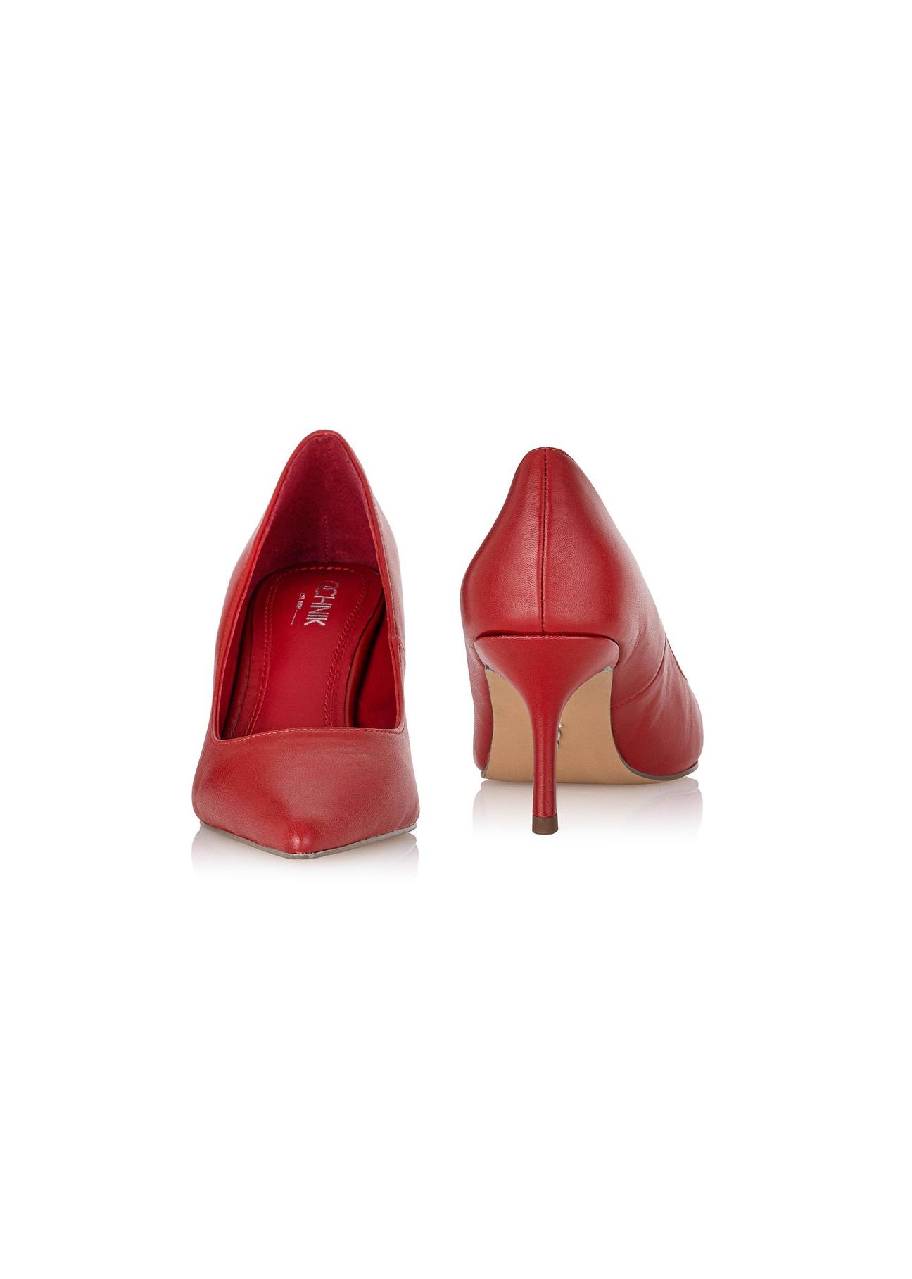 Red leather women's pumps BUTYD-1031-42(Z24)-06