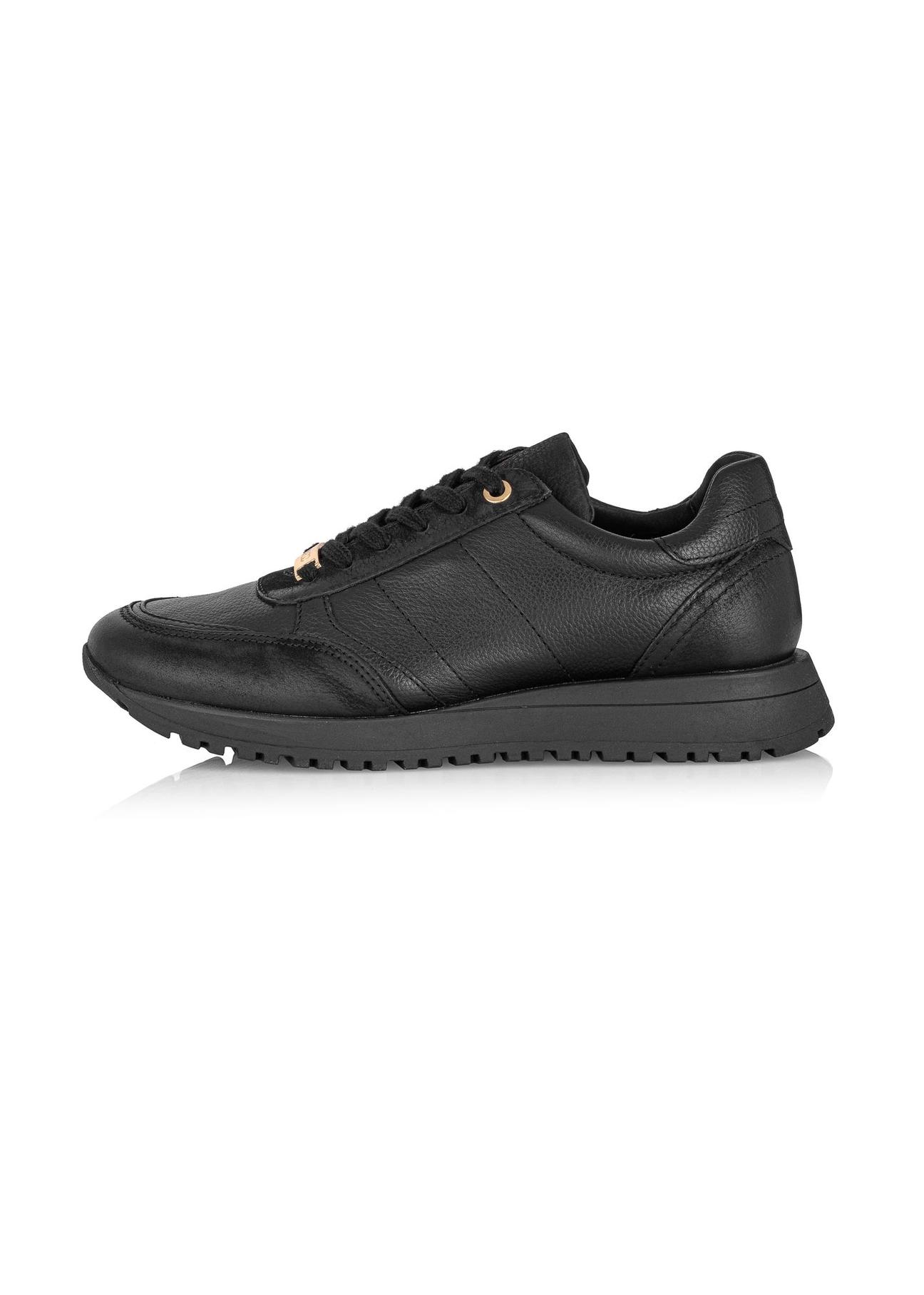 Czarne skórzane buty sportowe damskie BUTYD-1099-99(Z24)-05