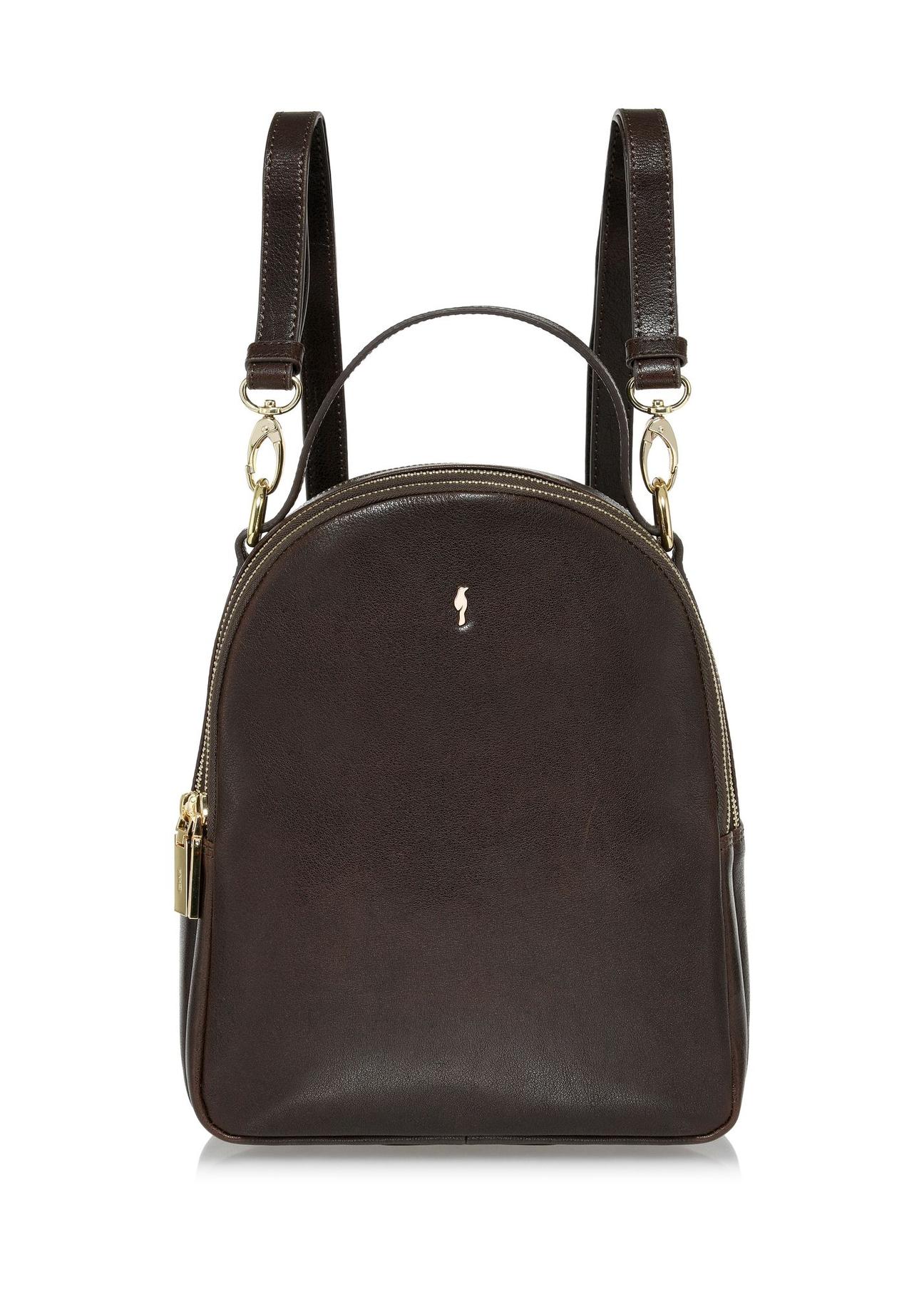 Brown leather women's backpack TORES-1048-89(Z24)-01