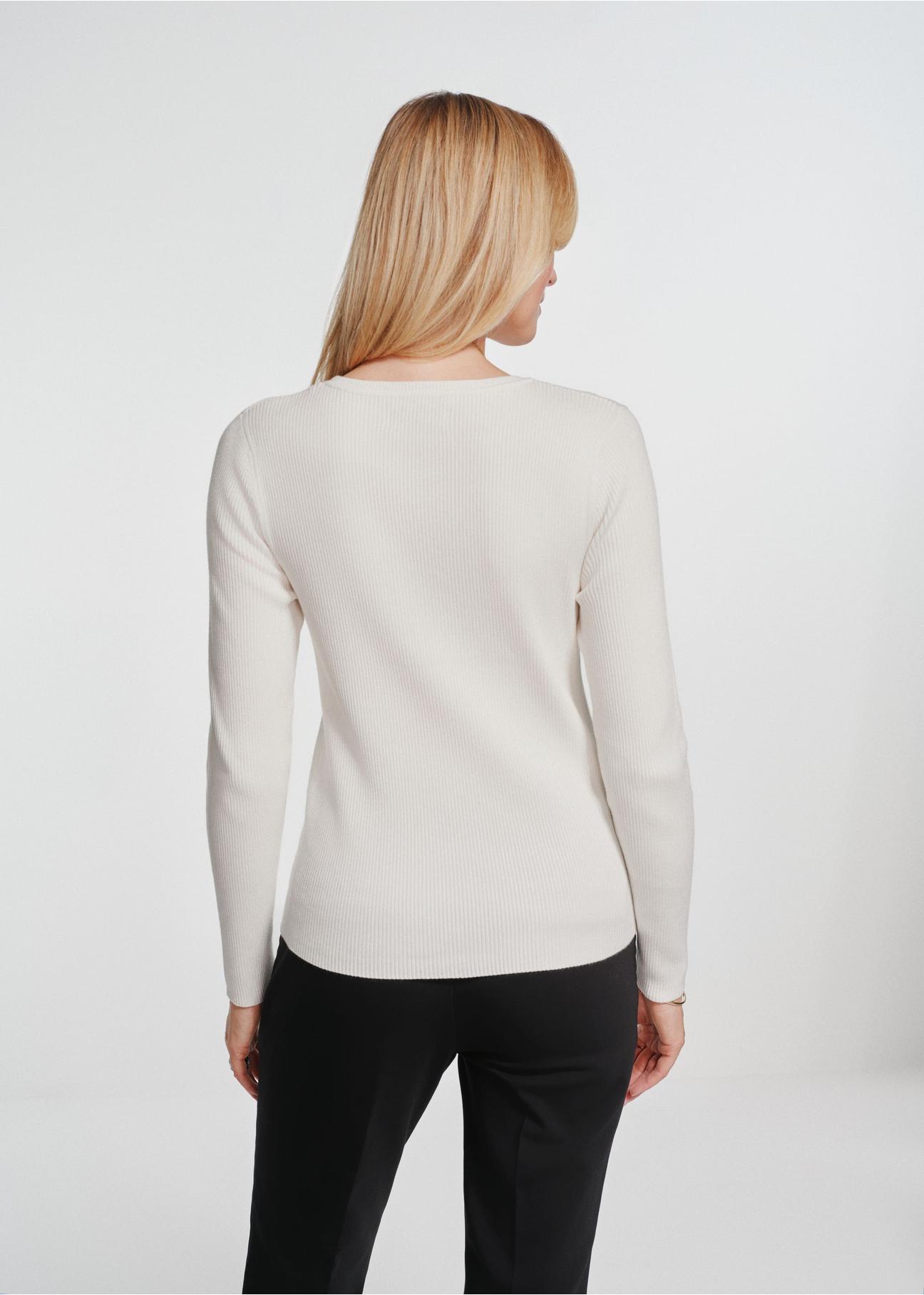 Prążkowany longsleeve damski LSLDT-0028-12(Z24)-03