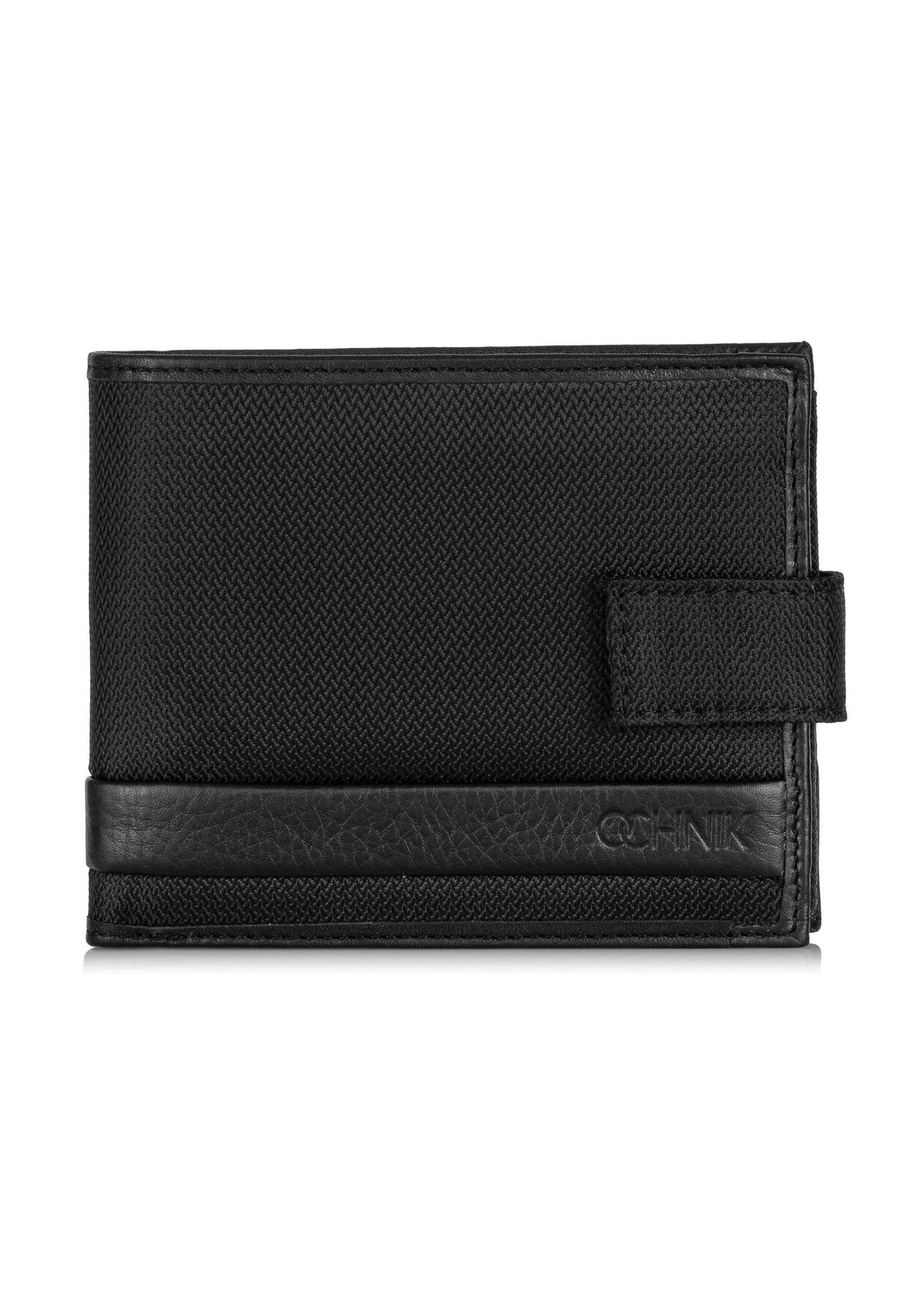 Czarny rozkładany zapinany portfel męski  PORMN-0016-99(Z23)