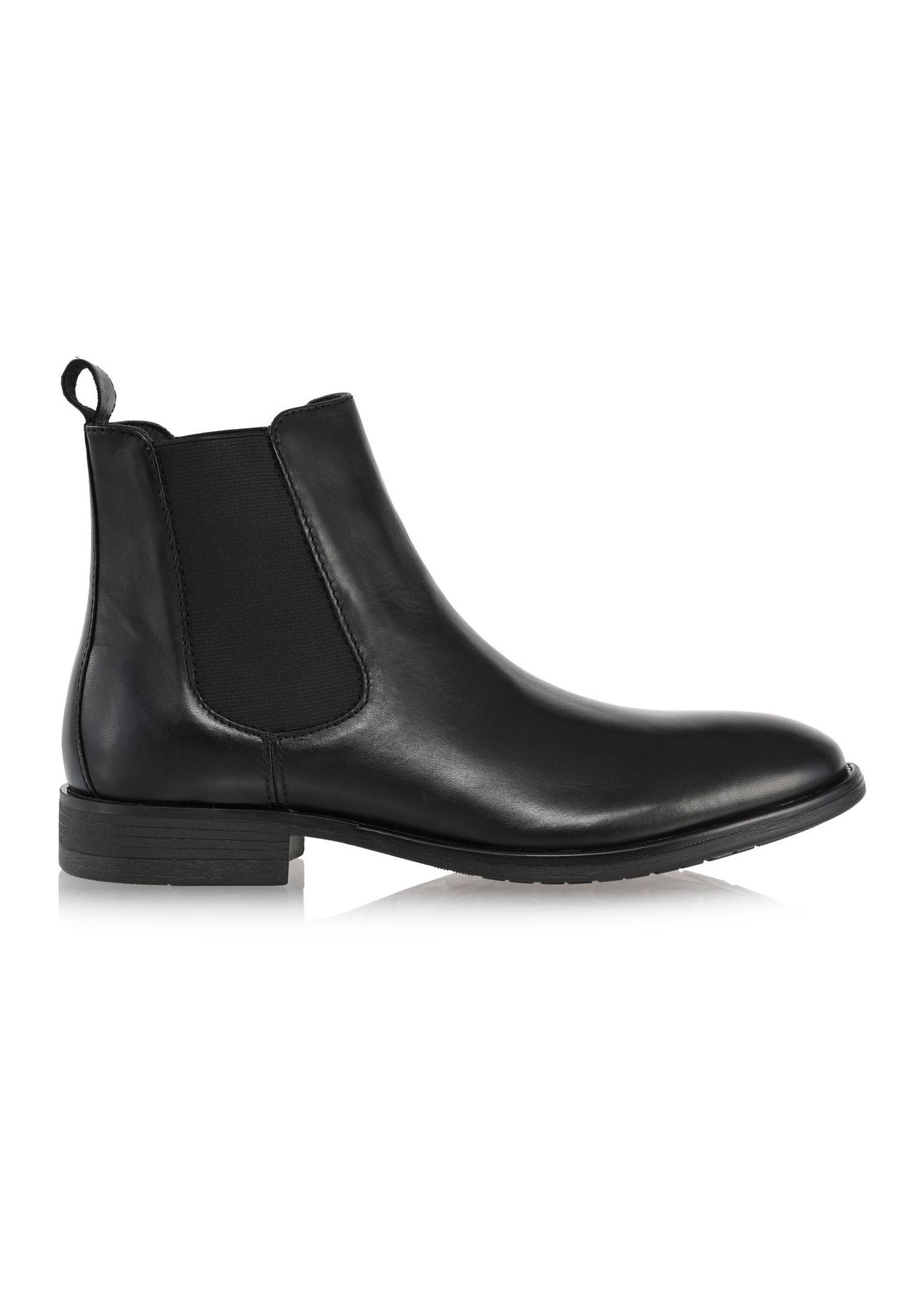 Black leather ankle boots for men BUTYM-0463-99(Z24)-03