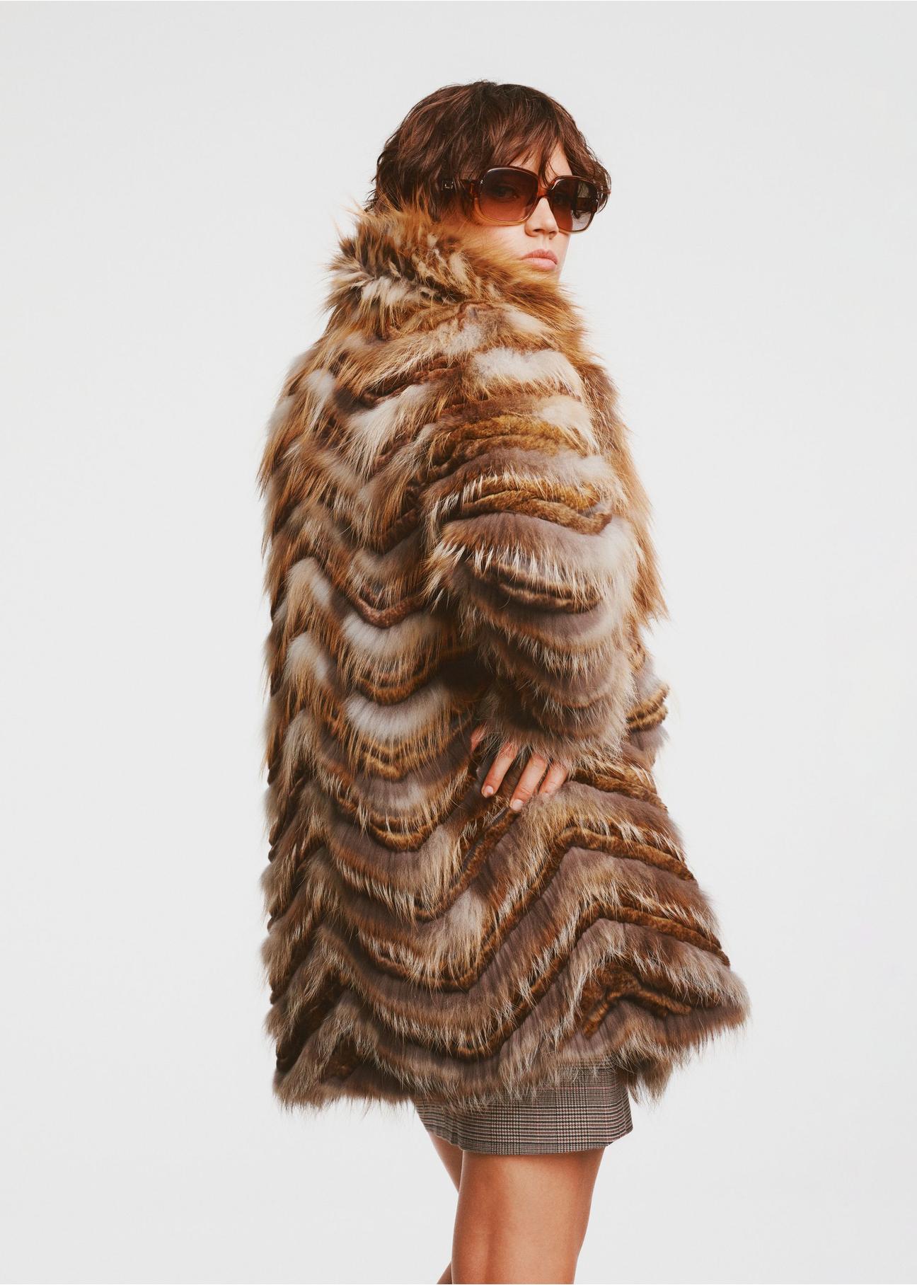 Women's natural fur in shades of brown FUTDF-0107-4162(Z24)-03