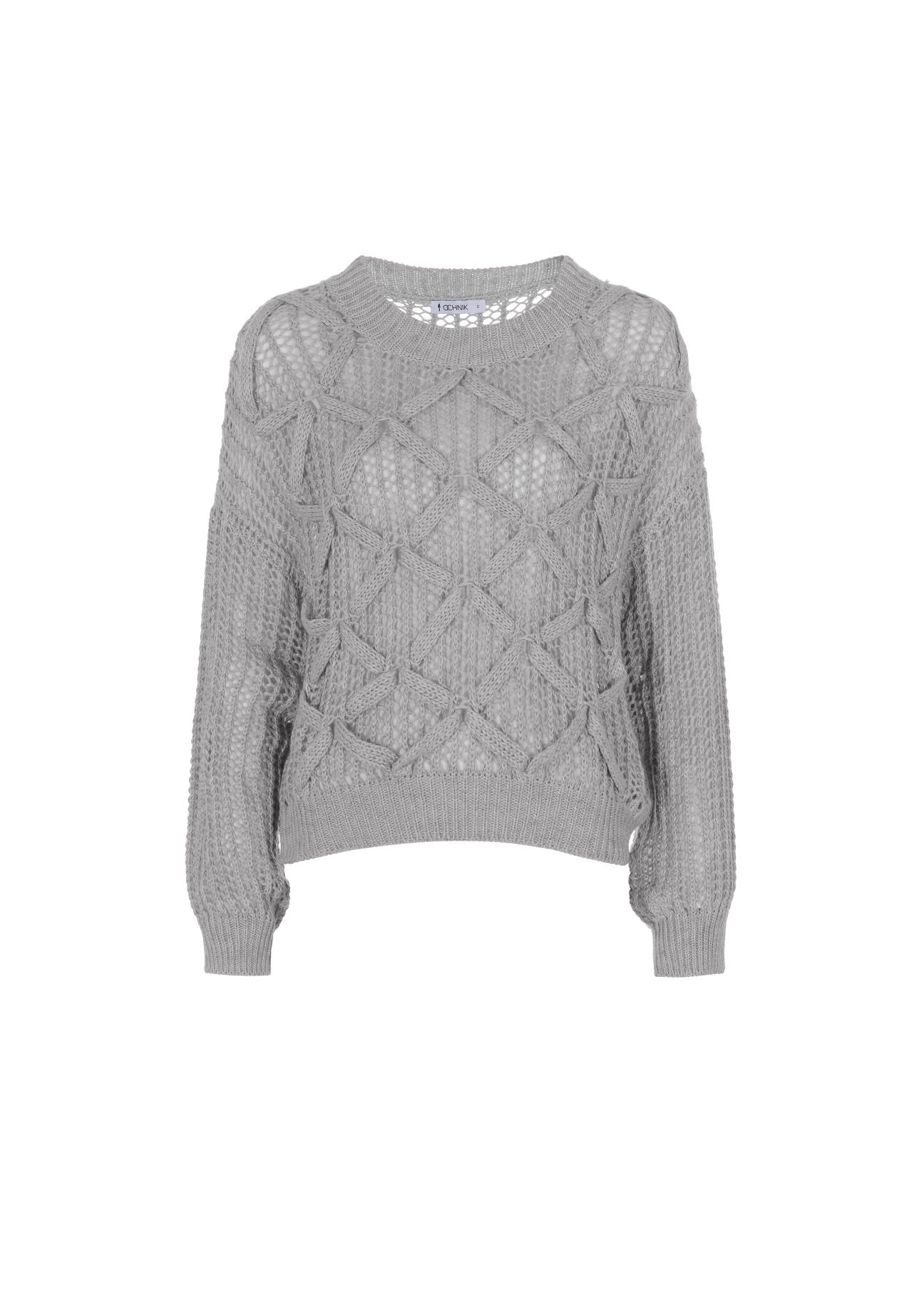 Szary sweter damski SWEDT-0140-91(Z21)