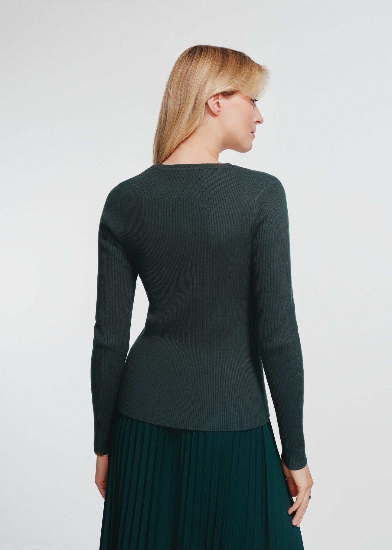 Prążkowany longsleeve damski LSLDT-0028-55(Z24)-02