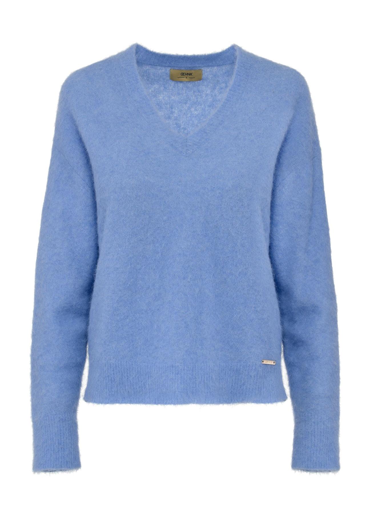 Blue woolen women's sweater SWEDT-0215-60(Z24)-05