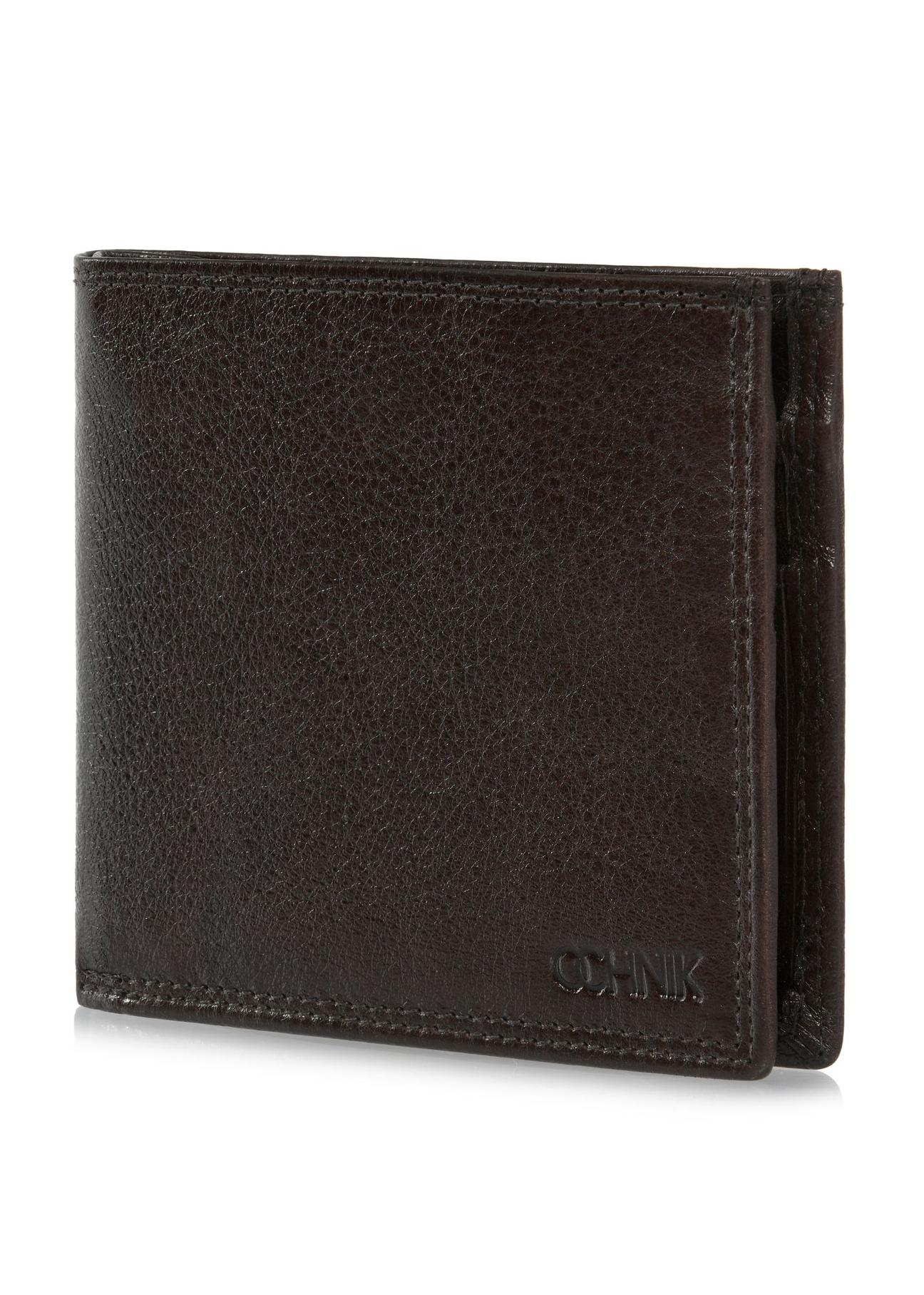 Niezapinany brązowy skórzany portfel męski PORMS-0551-89(W24)