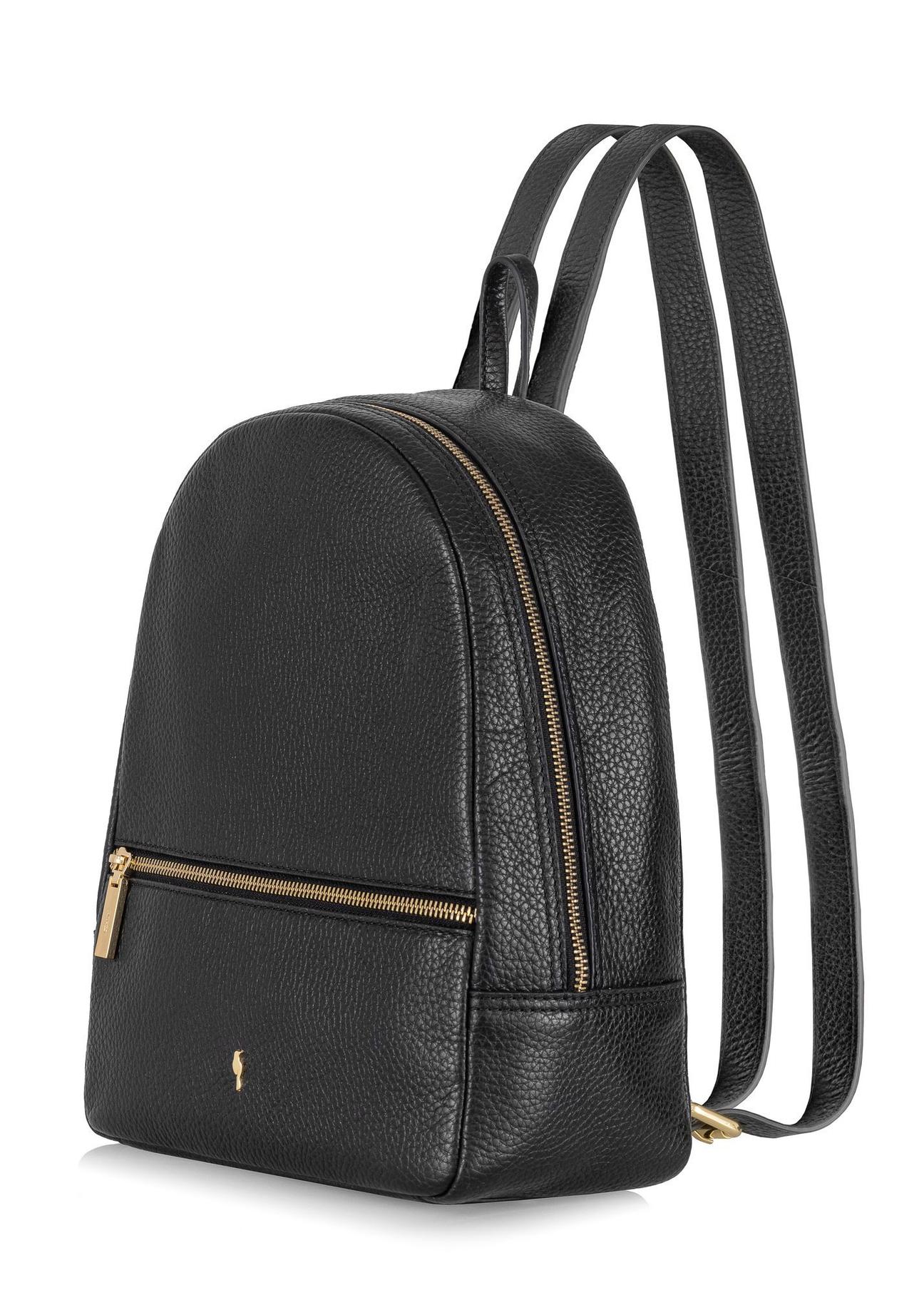 Black leather women's backpack TORES-0898B-99(Z24)-02