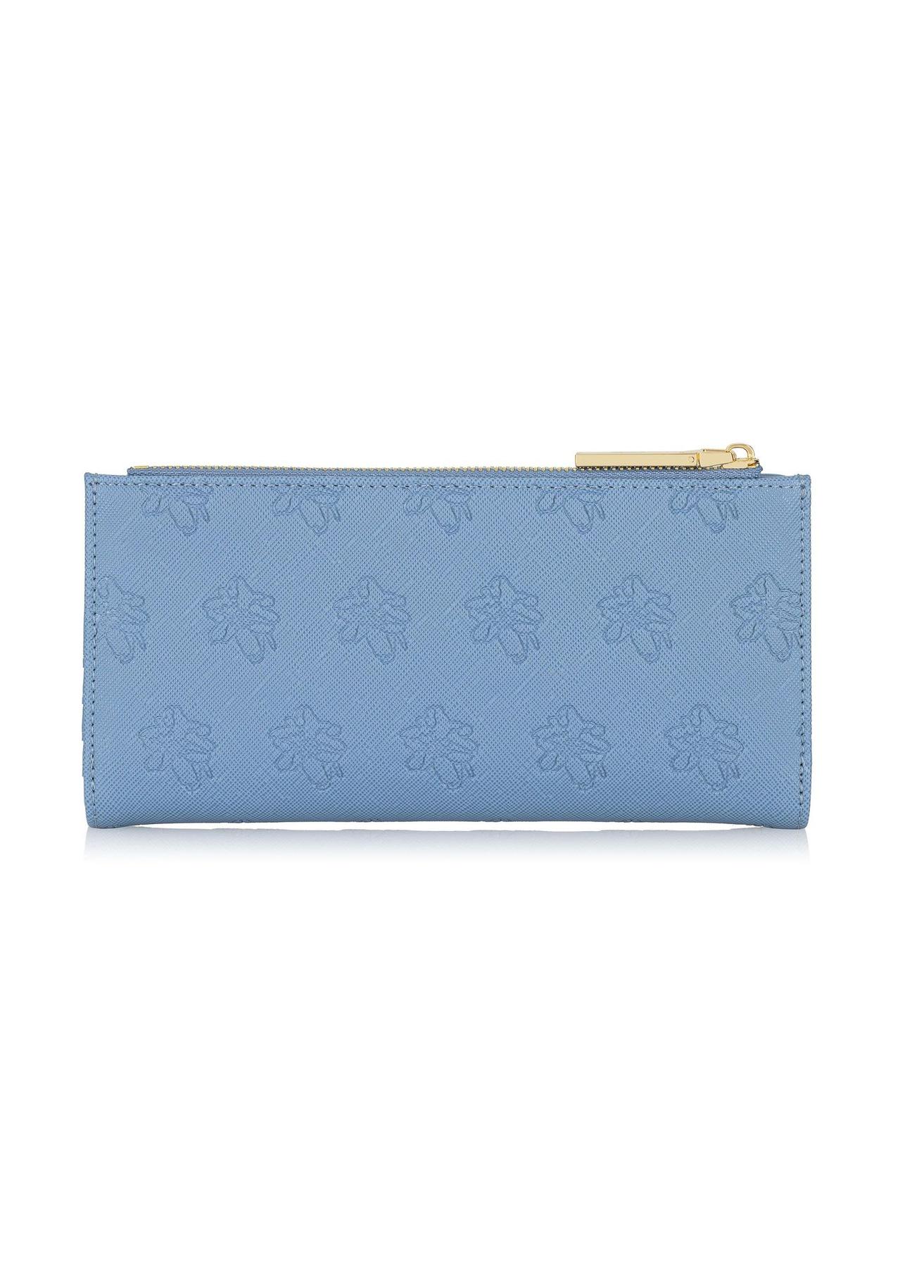 Błękitny portfel damski z tłoczeniem POREC-0323-61(W23)