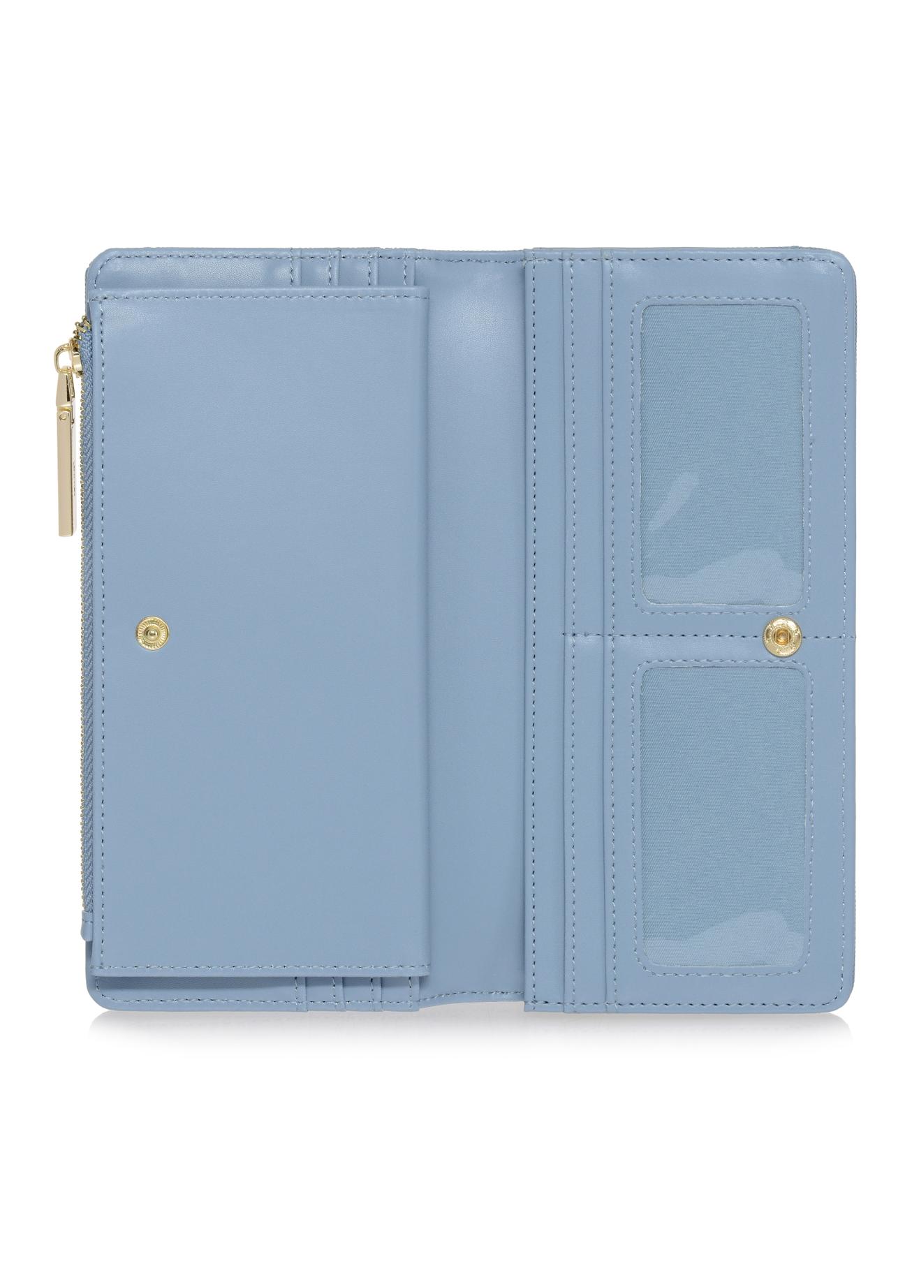 Duży błękitny portfel damski z tłoczeniem POREC-0320-61(W23)