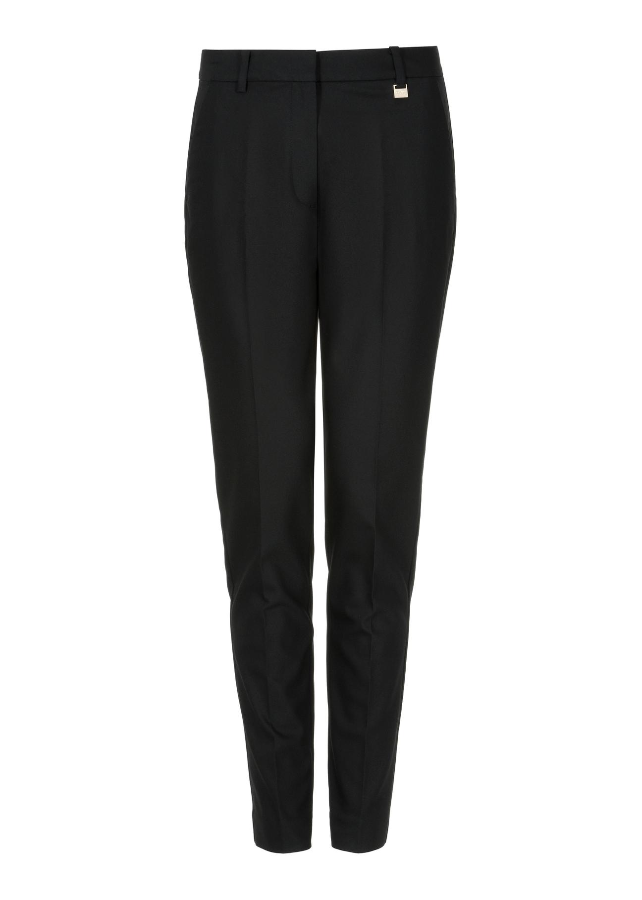Czarne spodnie damskie w kant SPODT-0090-99(W24)