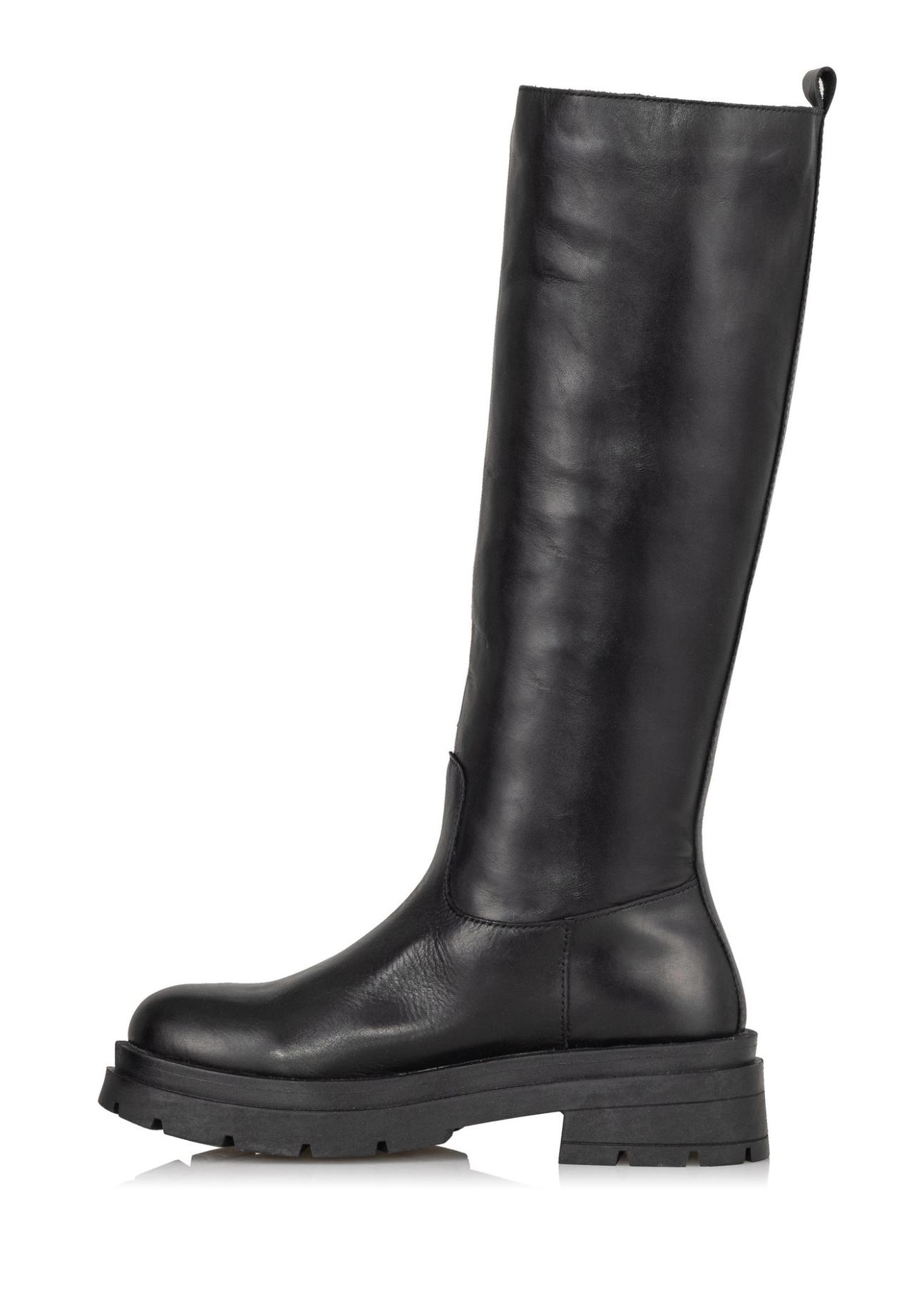 Women's black leather boots BUTYD-0935A-99(Z24)