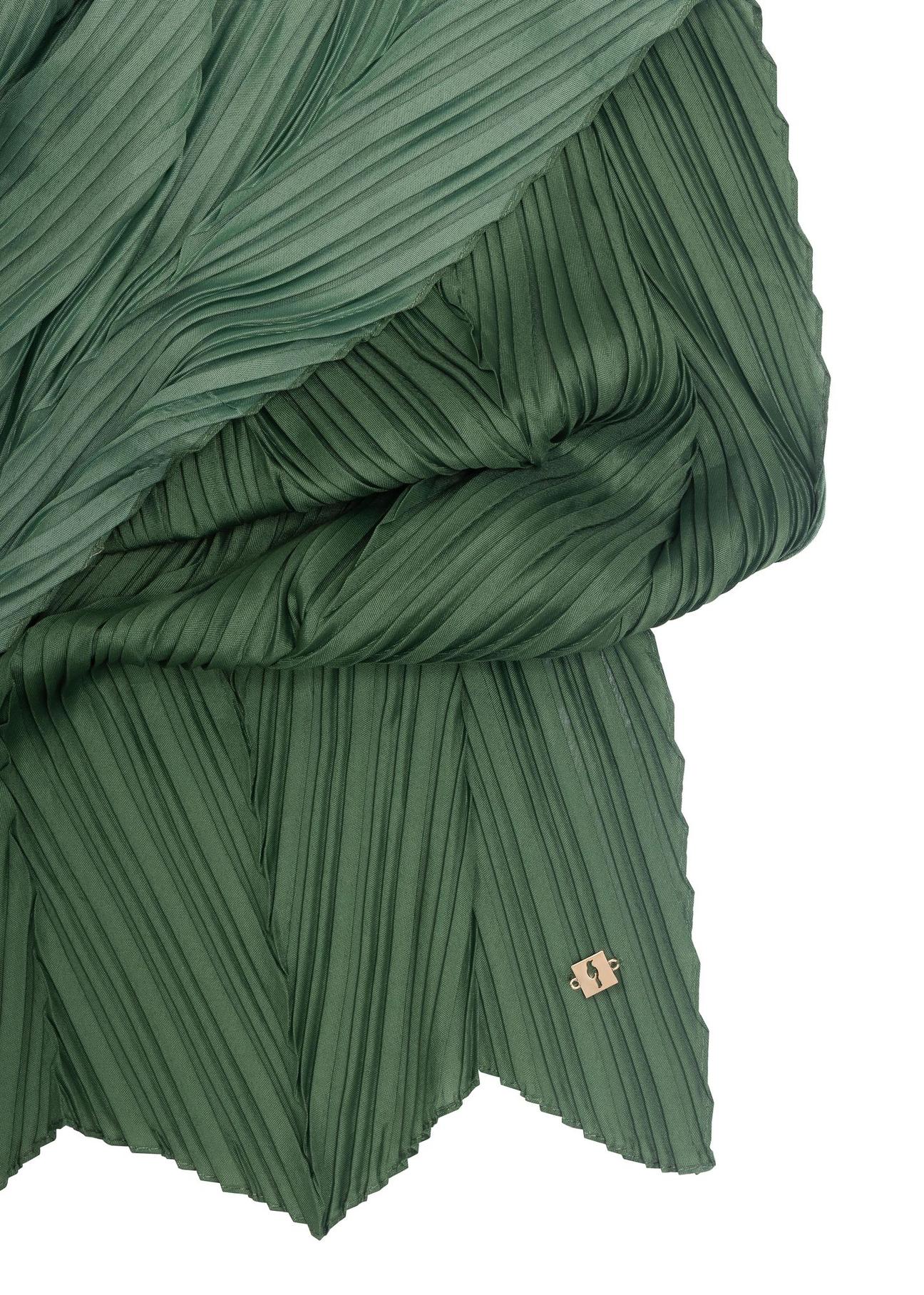 Zielony szalik damski z marszczeniem SZADT-0157-51(W23)