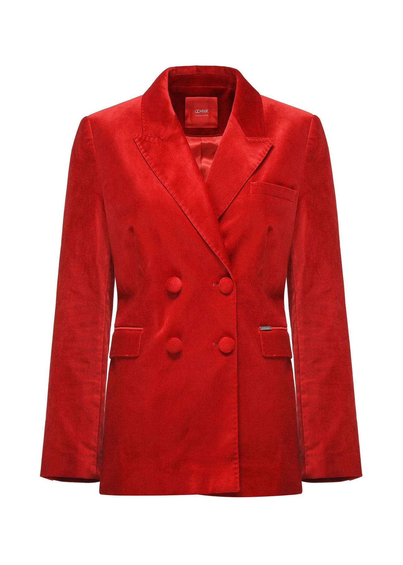 Red elegant women's jacket ZAKDT-0038-42(Z24)