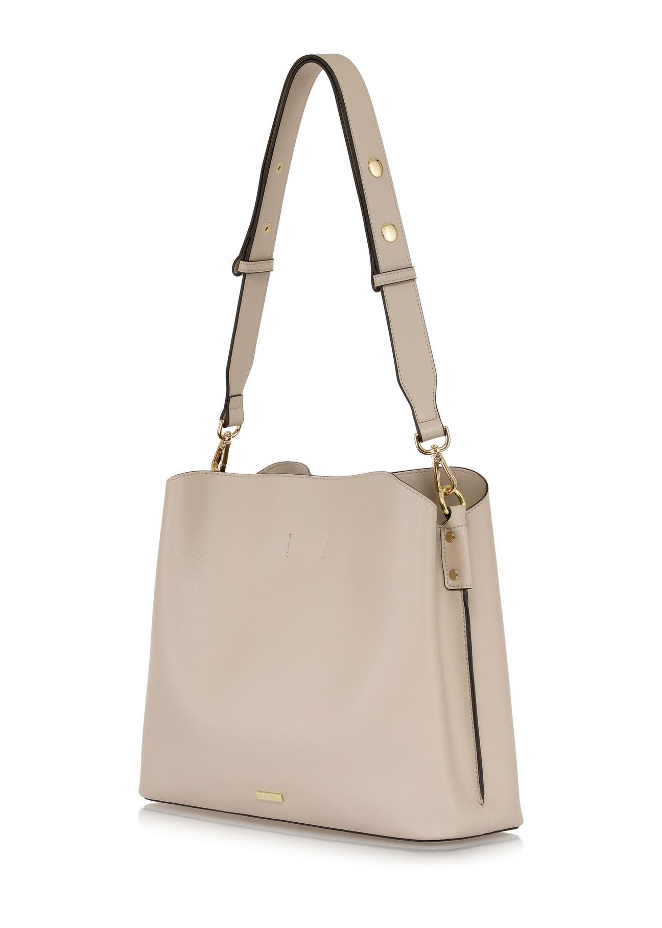 Cream women's shopper bag TOREC-0862A-12(Z24)-03