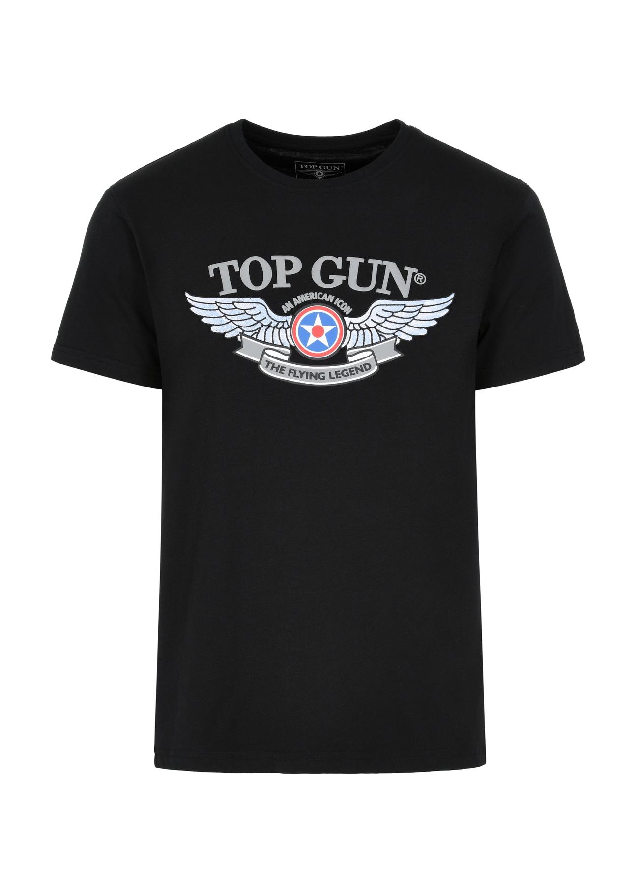 Czarny T-shirt męski TOP GUN TSHMT-0098-99(W24)-03