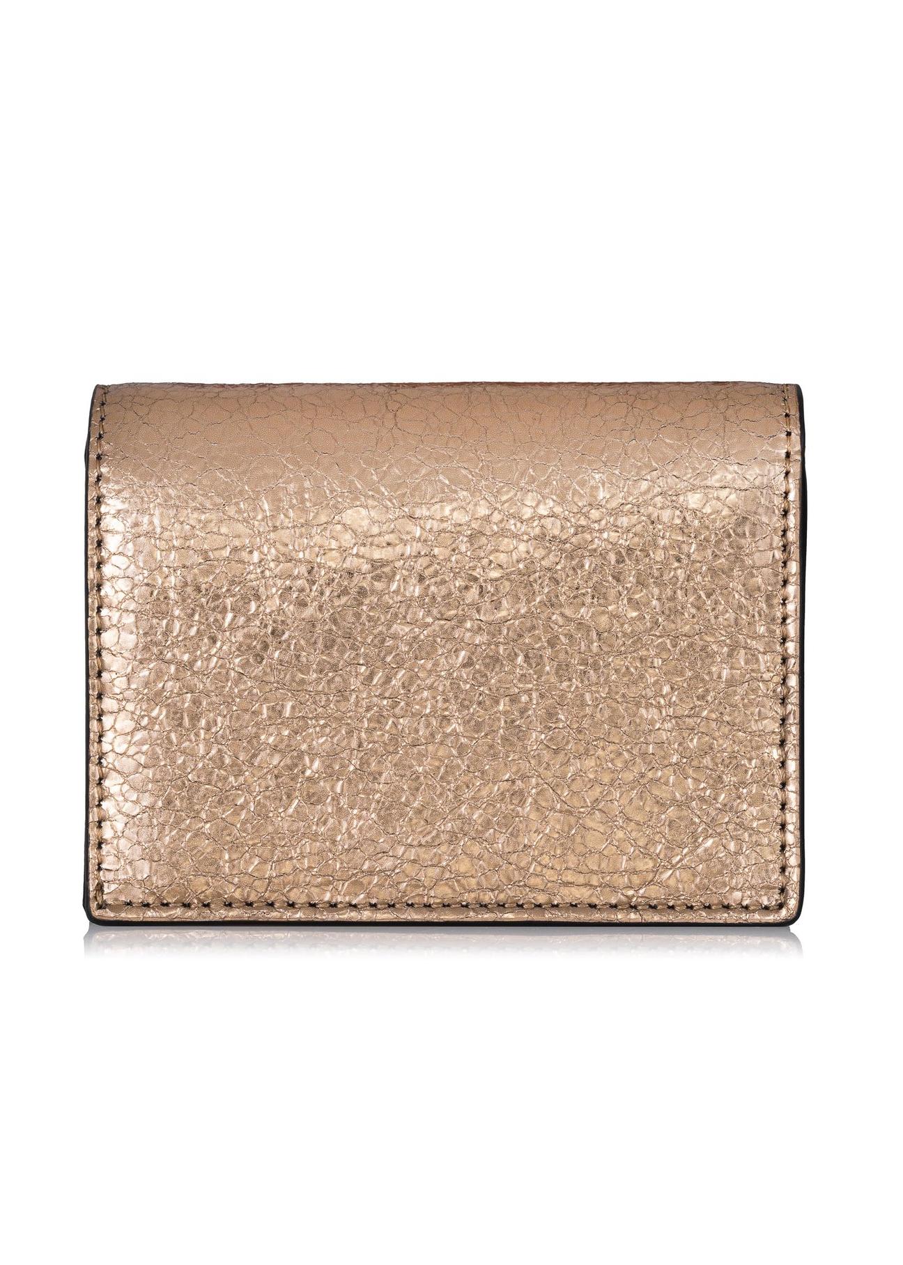 Mały złoty skórzany portfel damski PORES-0878-28(Z23)