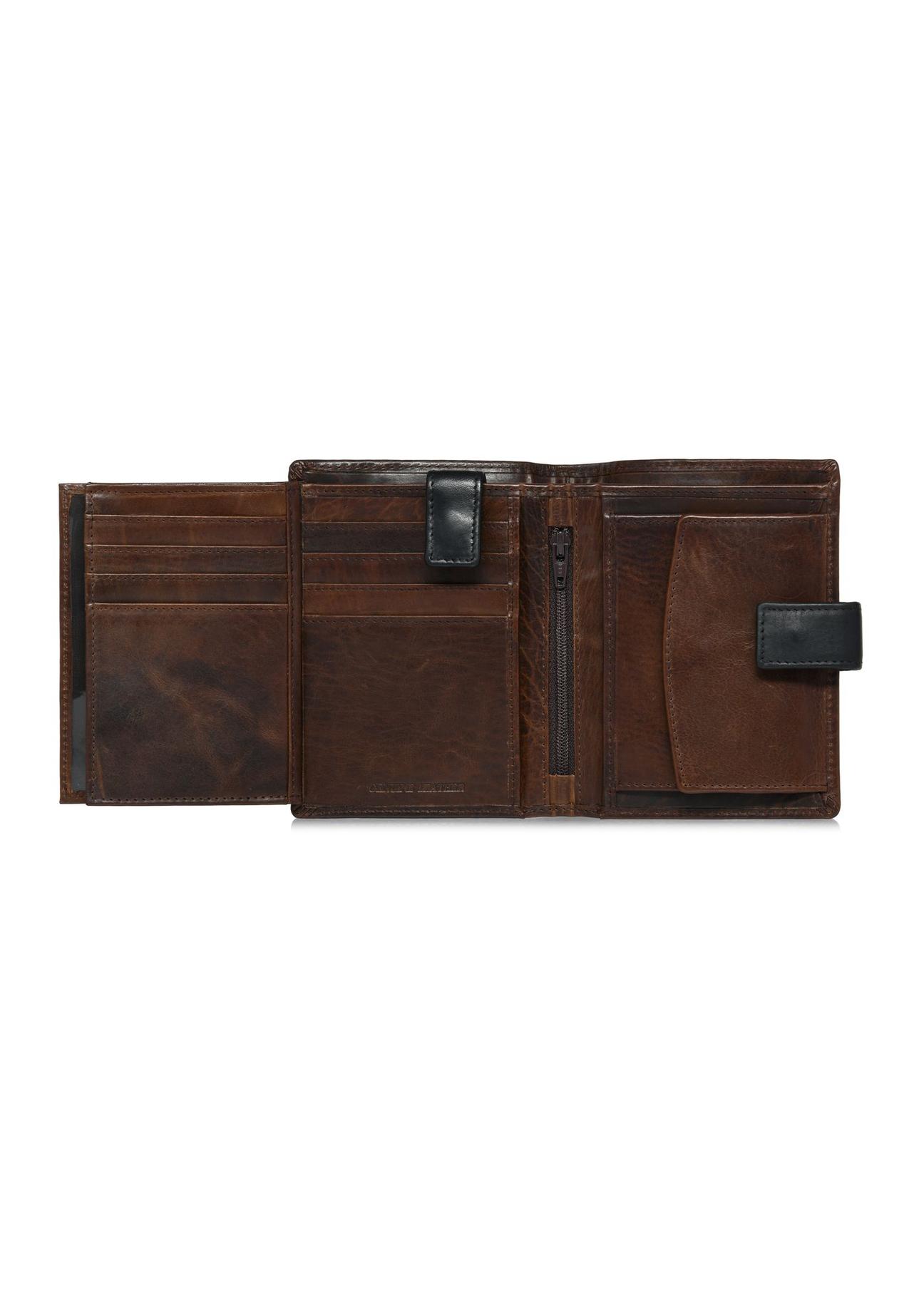 Brown large men's leather wallet PORMS-0613-89(Z24)-05