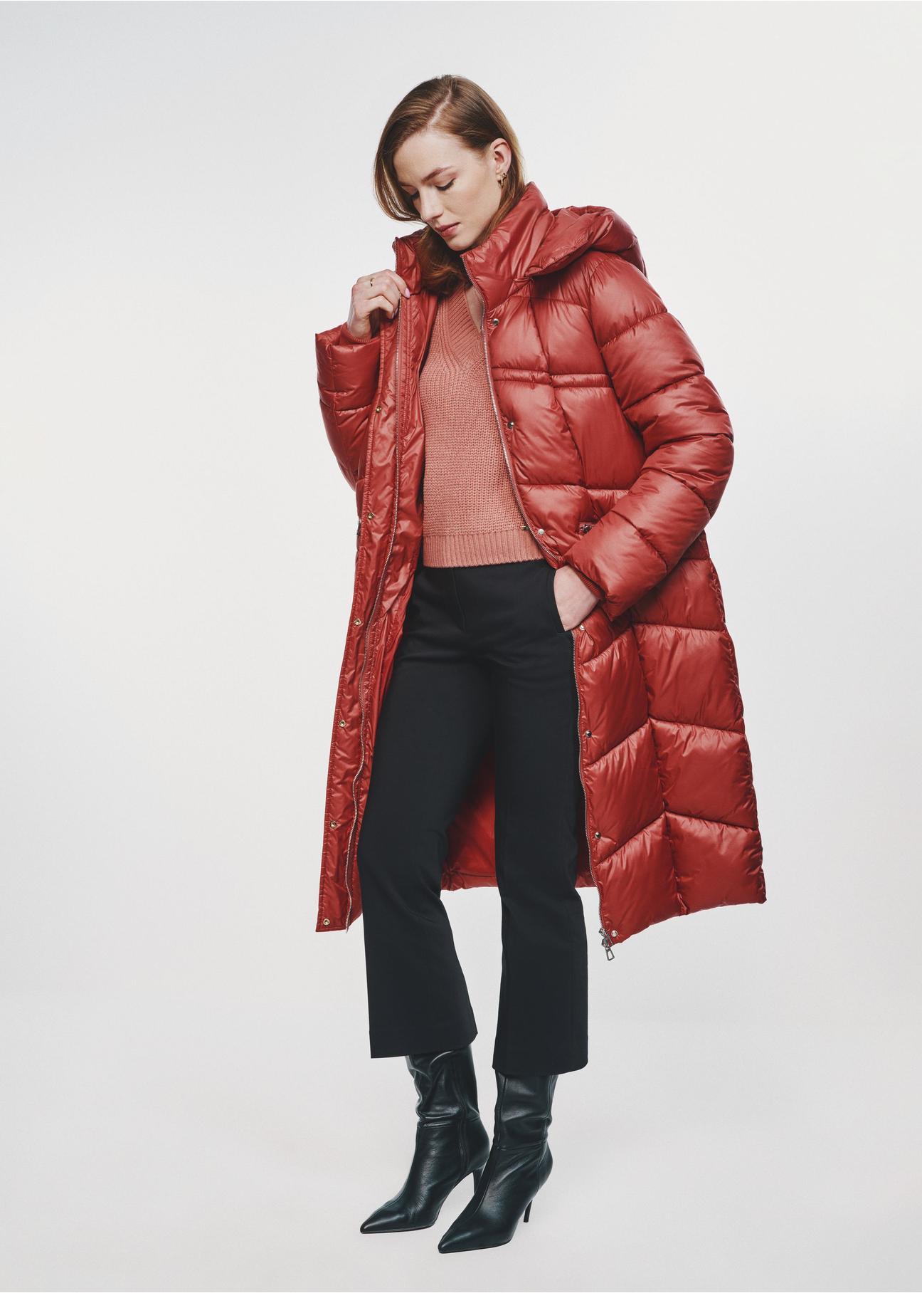 Red long women's winter jacket  KURDT-0530-85(Z24)-02