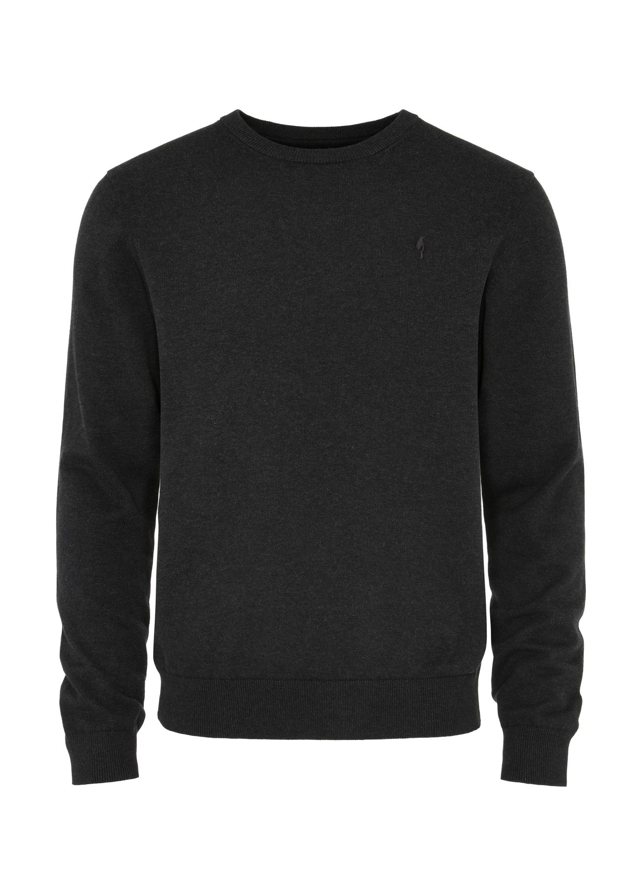 Grafitowy bawełniany sweter męski SWEMT-0143-95(W24)