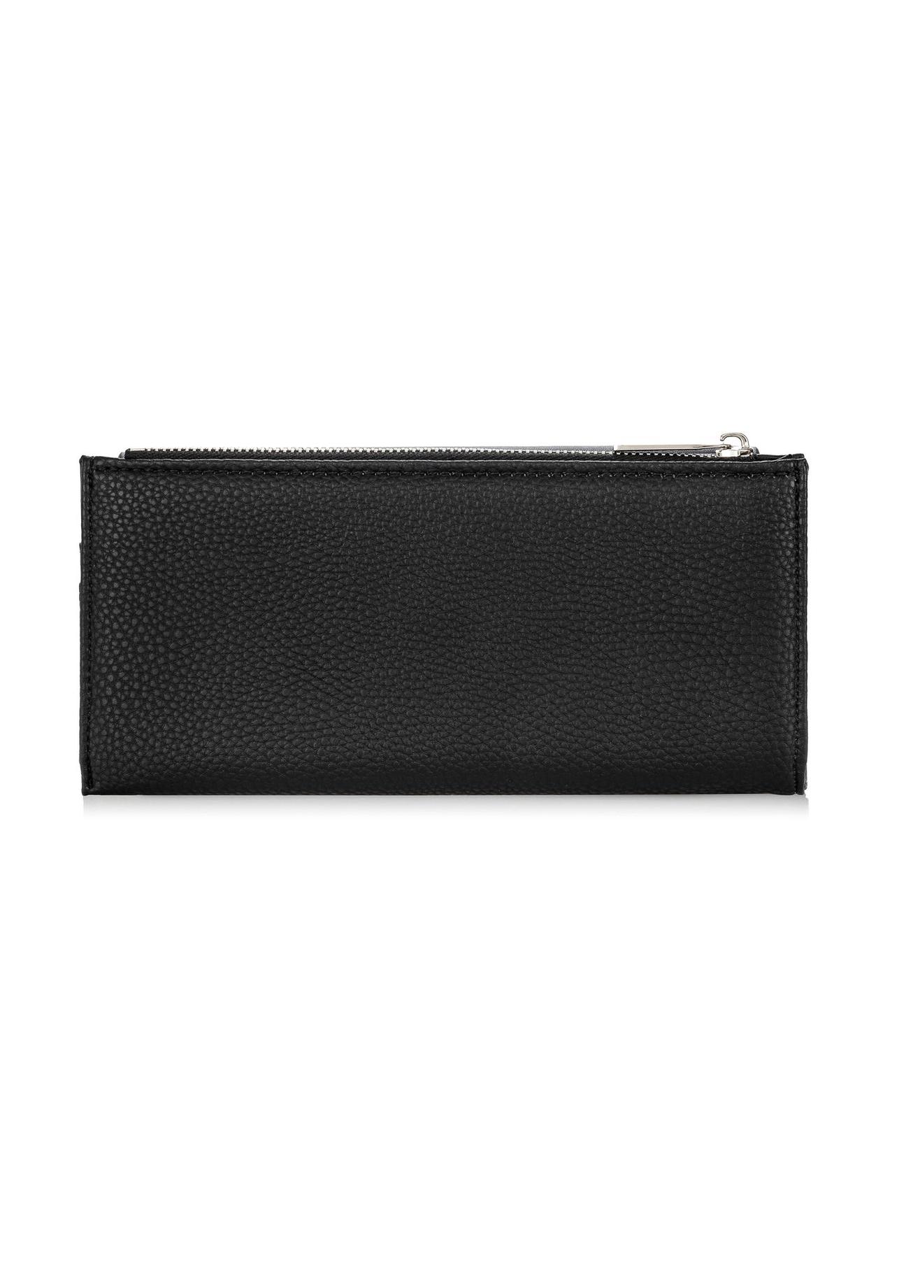 Duży czarny portfel damski z logo POREC-0361-99(W24)-04