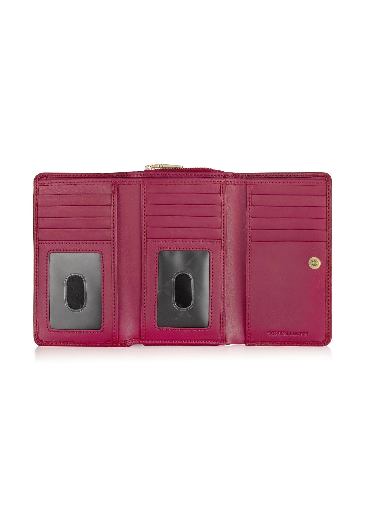 Duży różowy skórzany portfel damski PORES-0801B-34(W24)