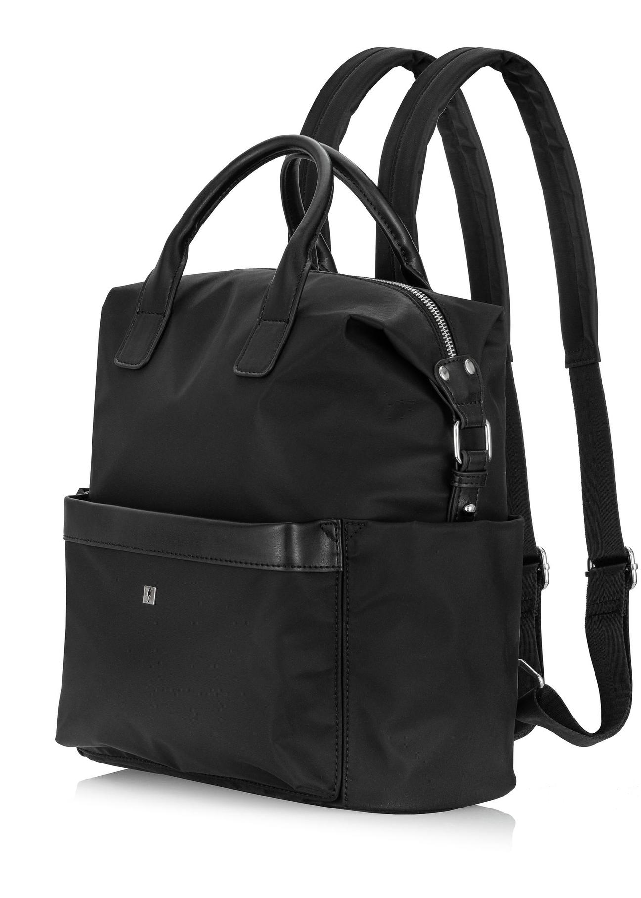 Black fabric women's backpack TOREN-0294-99(Z24)-02