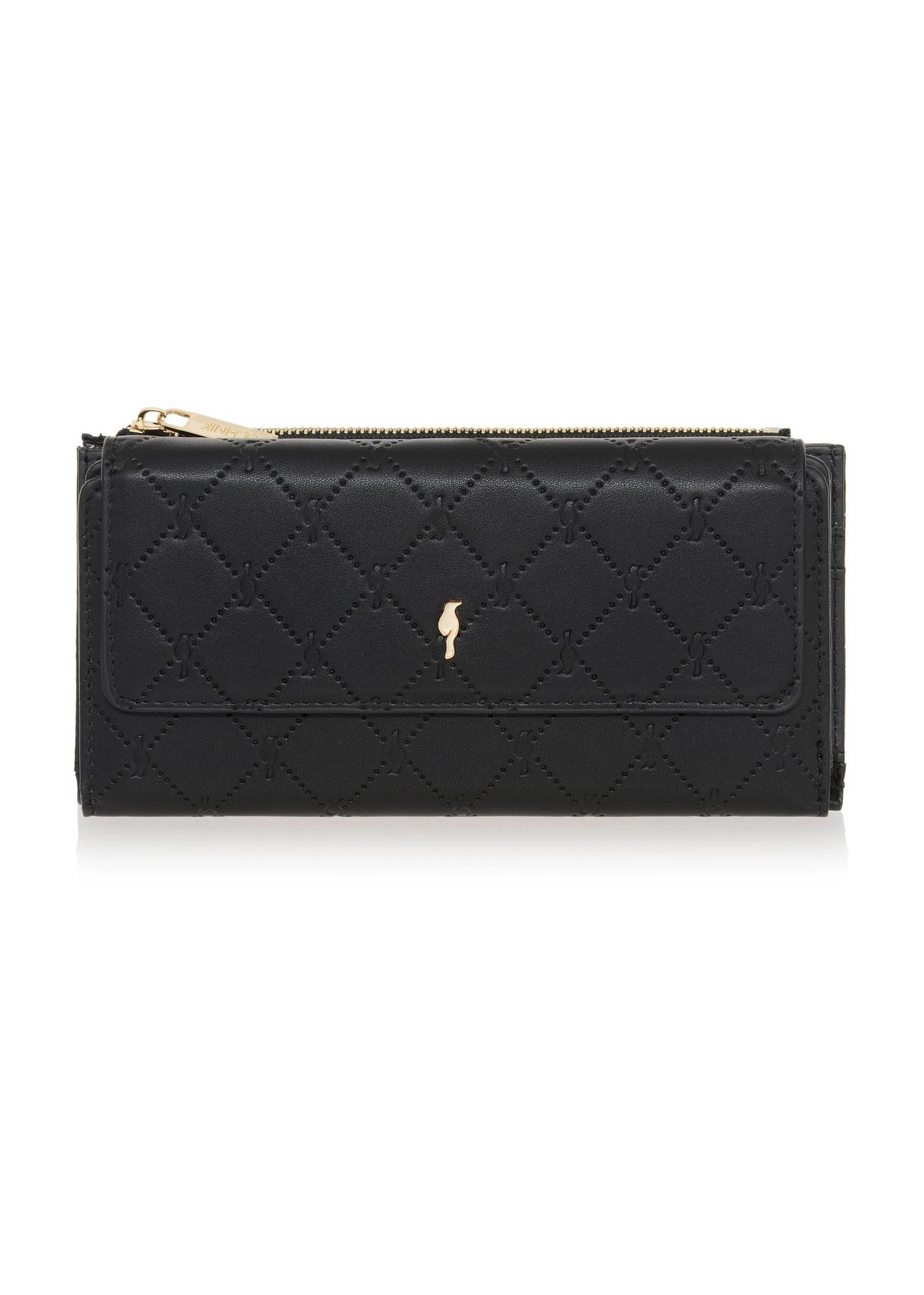 Large black women's wallet with embossing POREC-0347-99(Z24)-01