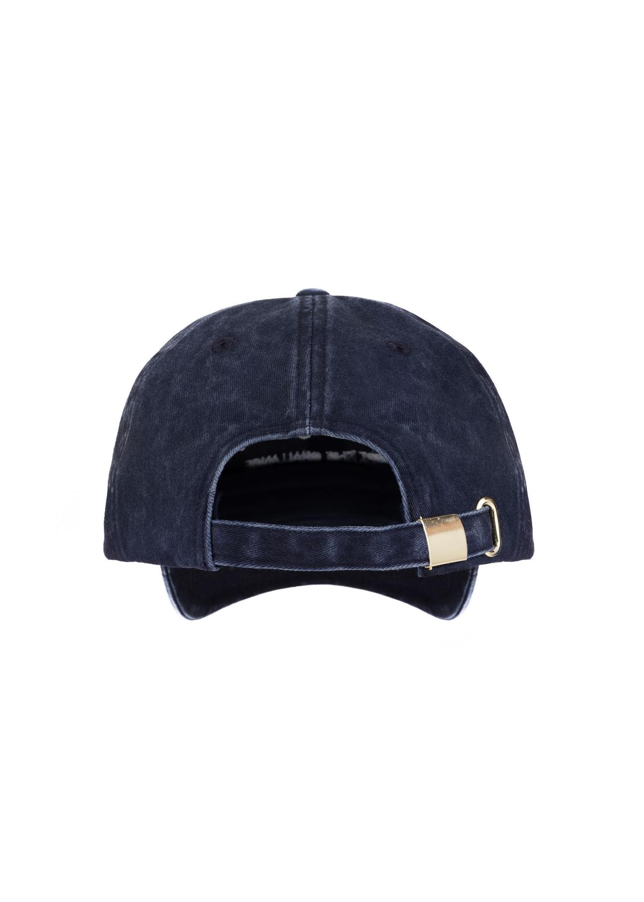 Granatowa czapka z daszkiem z haftem CZALT-0006-17(W23)