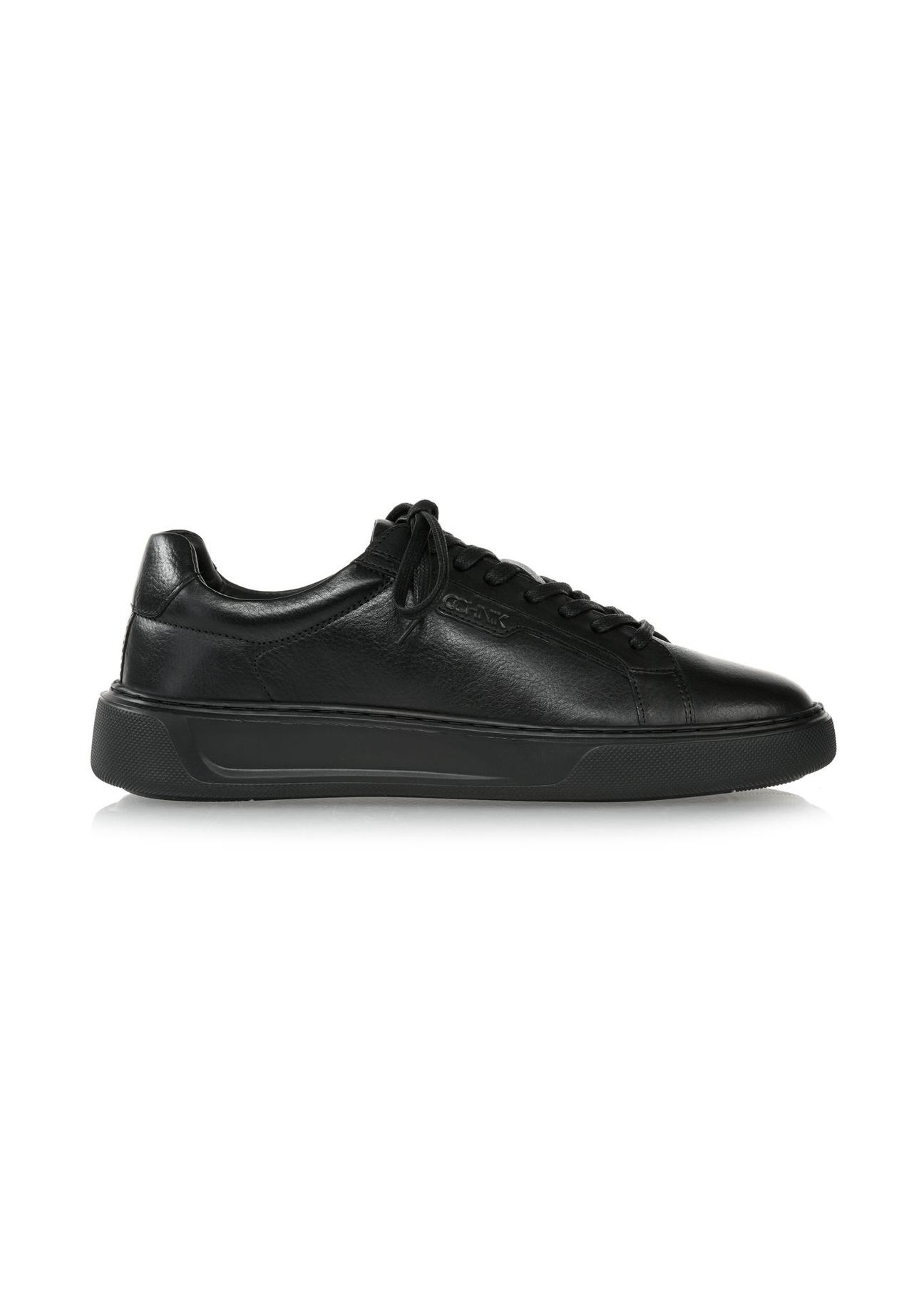 Black leather men's sports shoes BUTYM-0479-99(Z24)-01