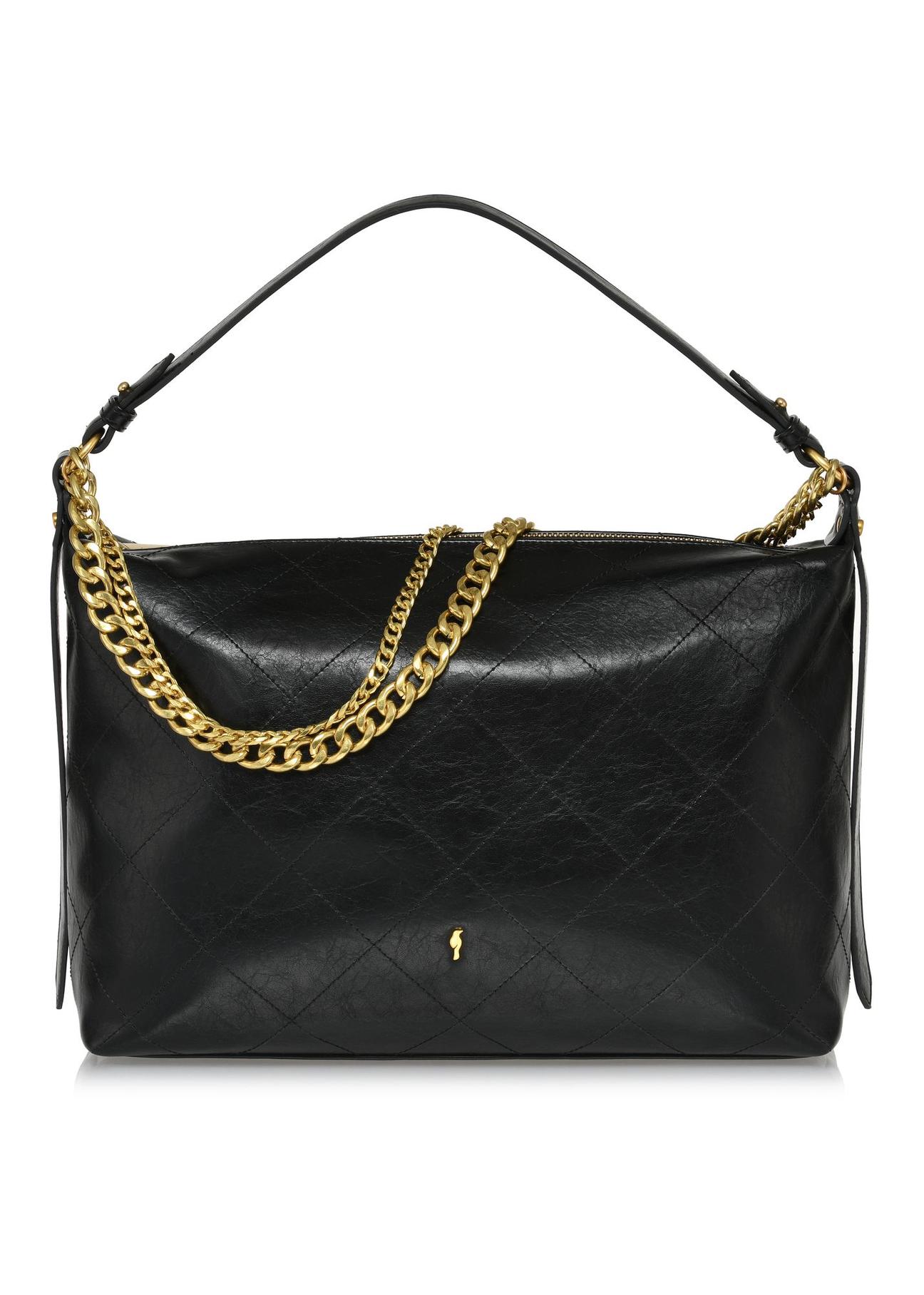 Black imitation leather handbag TOREC-0988-99(Z24)-02