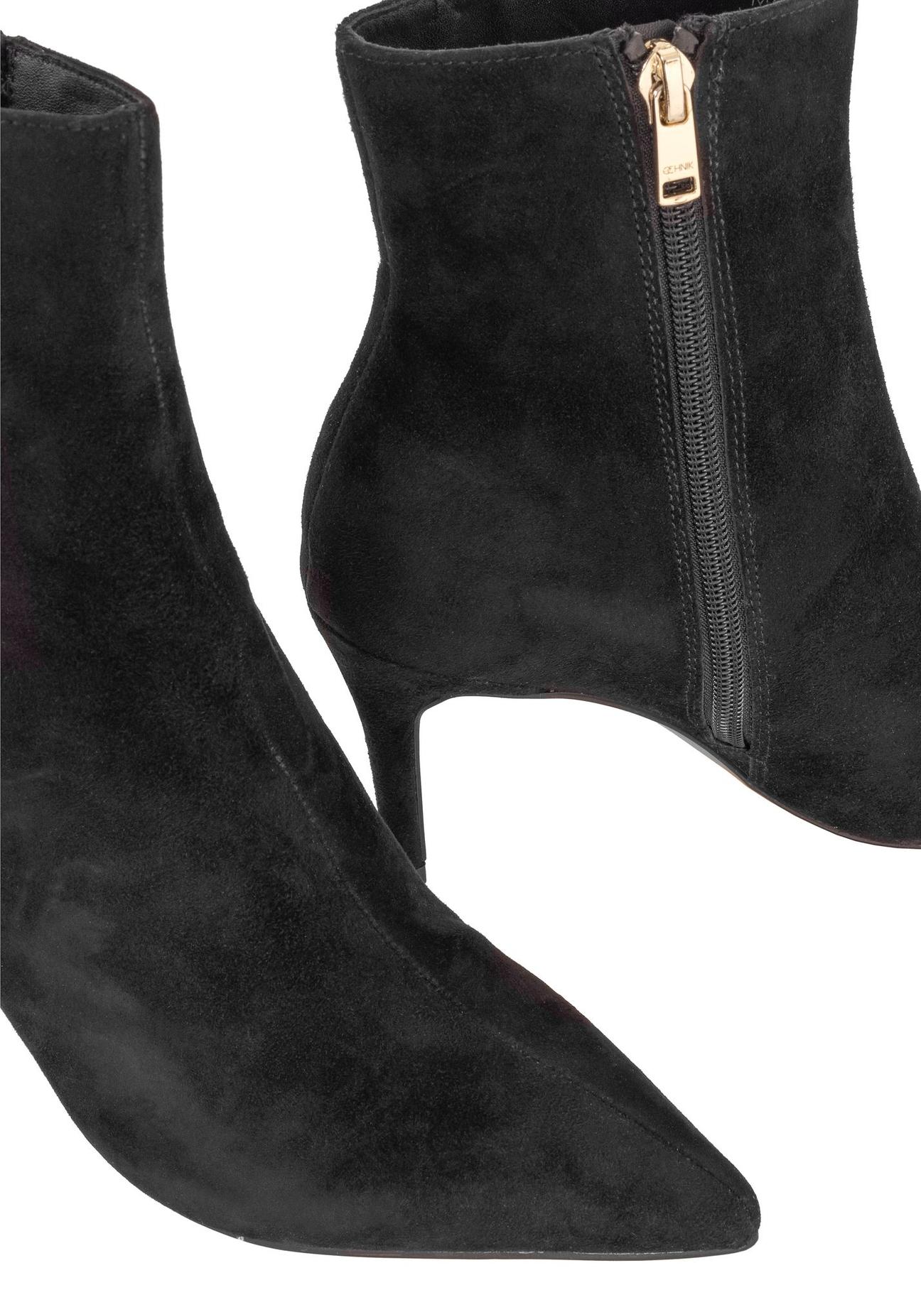 Black suede ankle boots with high heel BUTYD-1122-98(Z24)-09