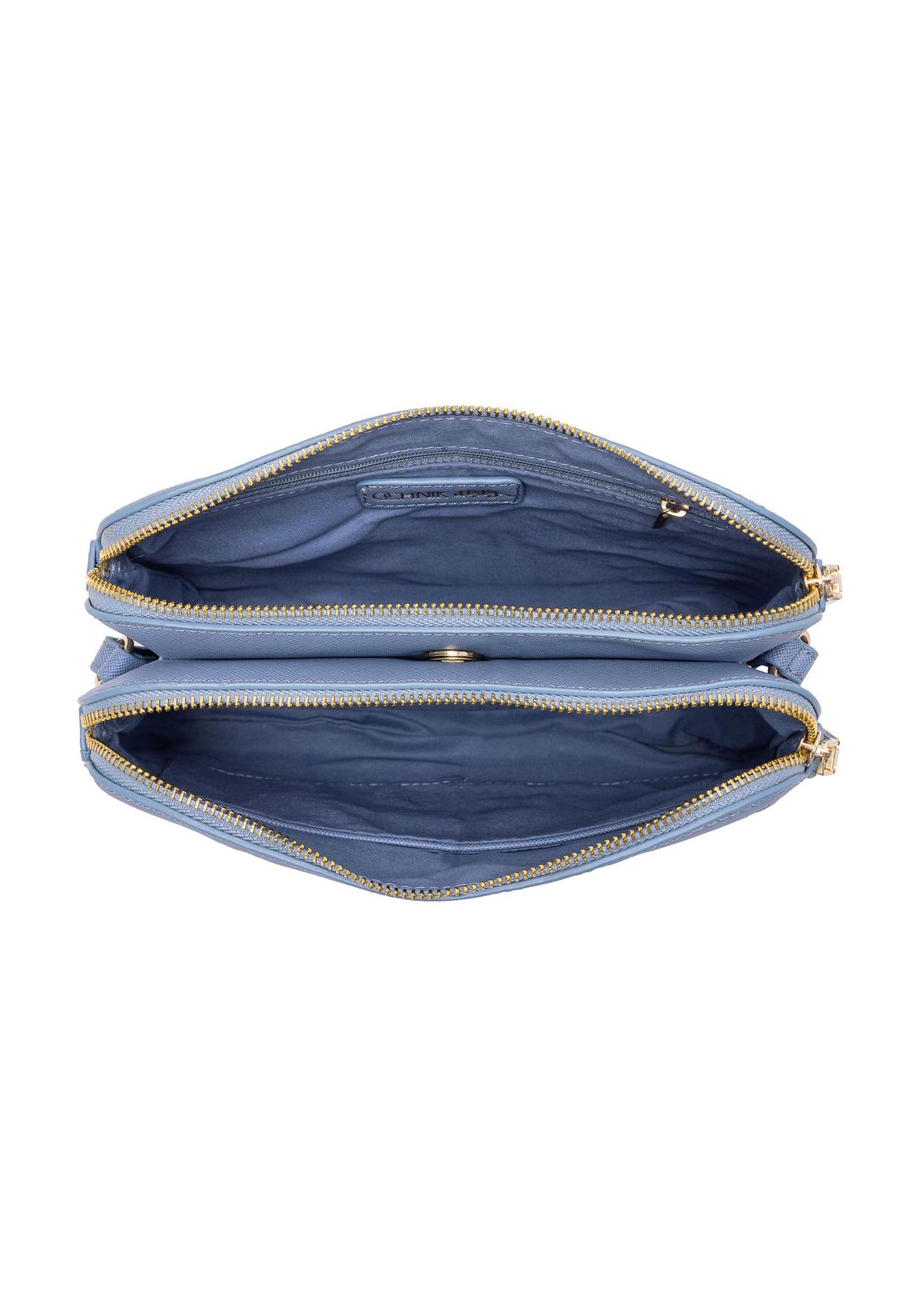 Niebieska torebka damska z tłoczeniem TOREC-0205B-61(W23)