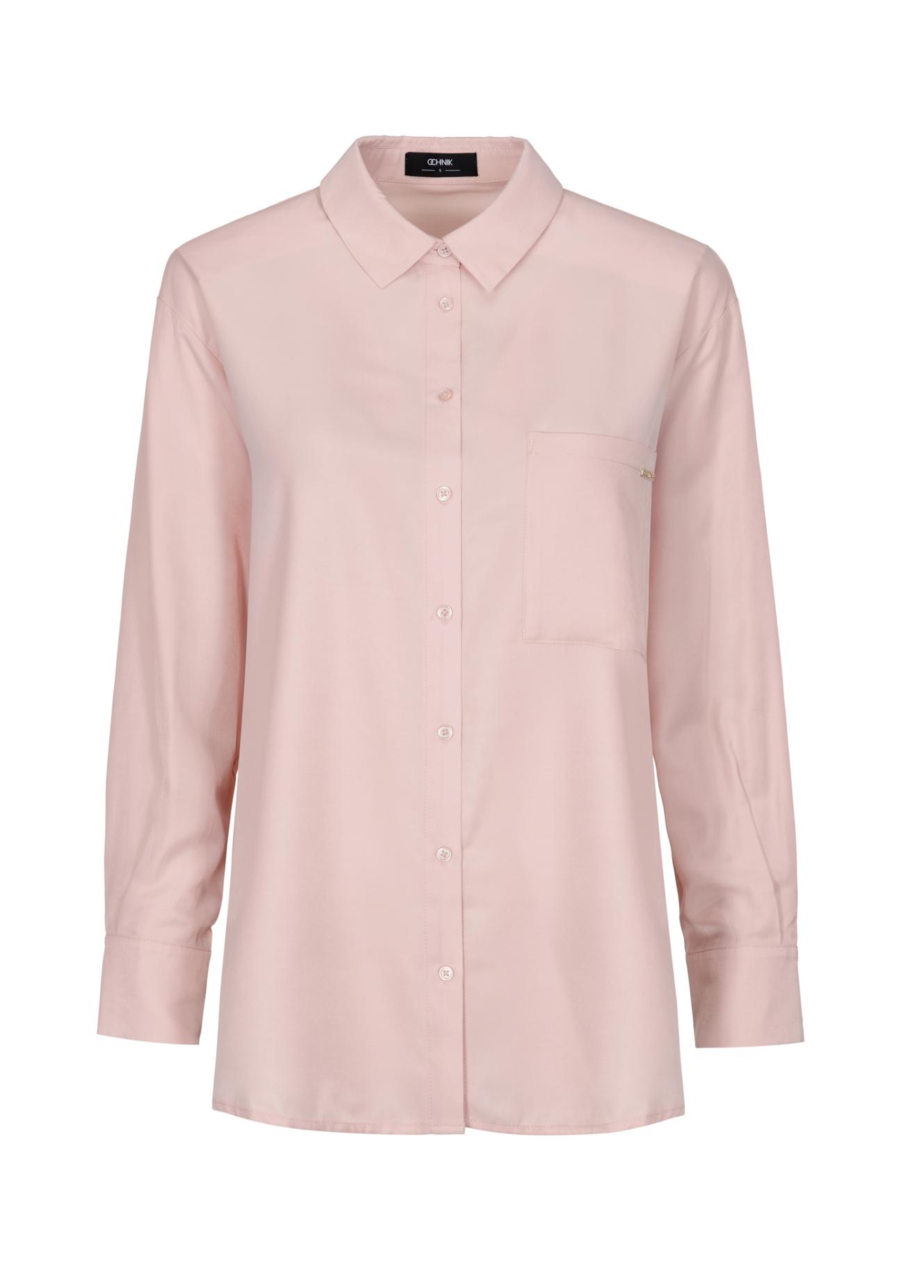 Lekka różowa koszula damska KOSDT-0149-34(Z23)