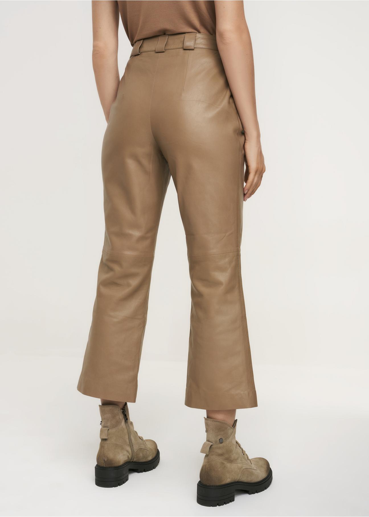 Szerokie spodnie skórzane damskie SPODS-0032-1262(Z22)