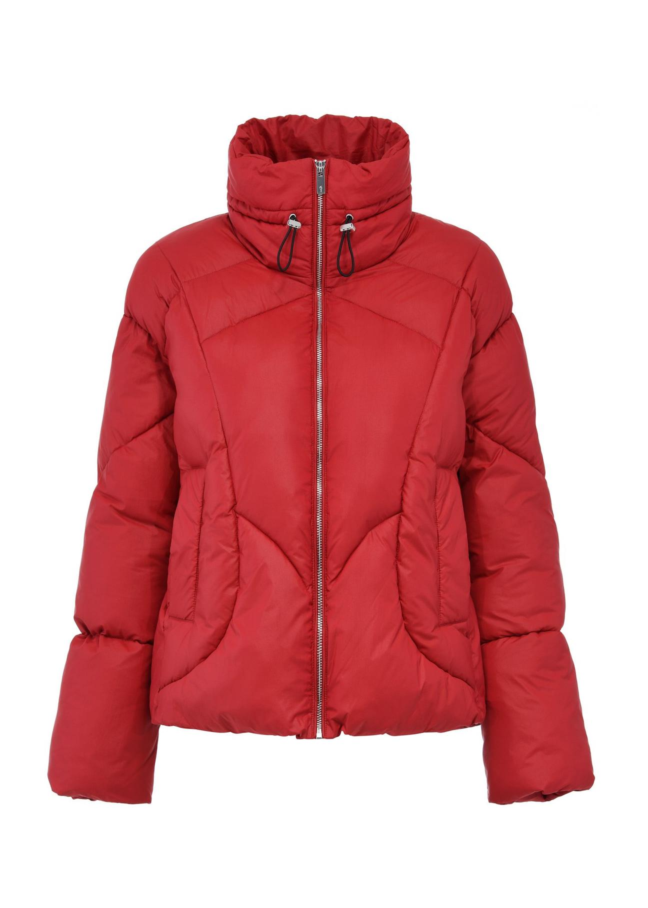 Red winter short women's jacket KURDT-0538-42(Z24)