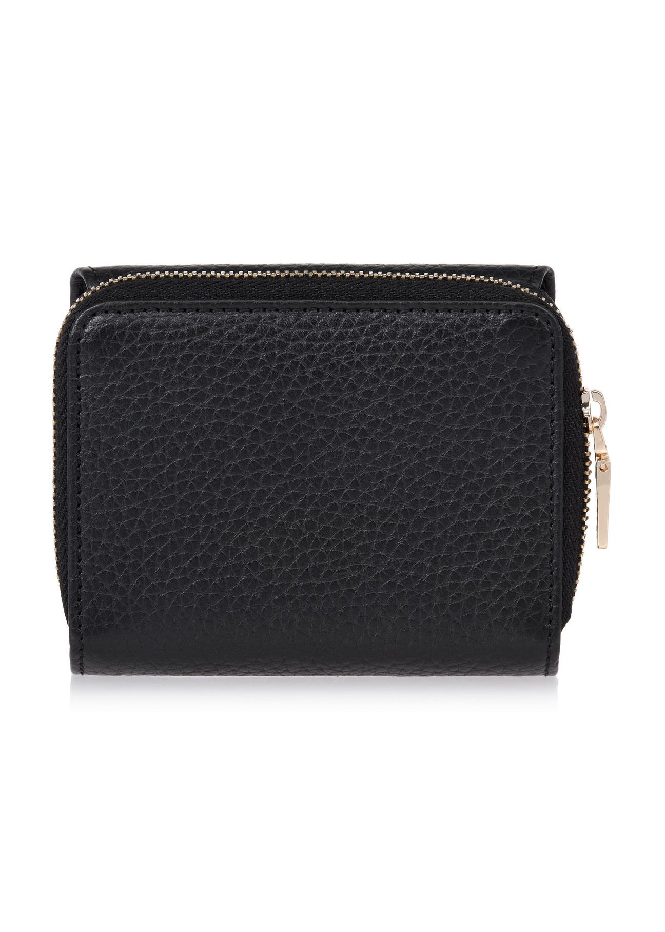 Czarny skórzany portfel damski z ochroną RFID PORES-0817RFID-99(W24)