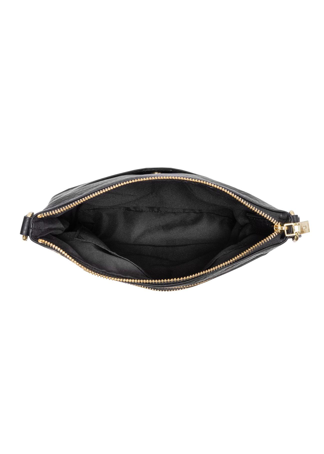 Black women's bag with zippers TOREC-0847A-99(Z24)