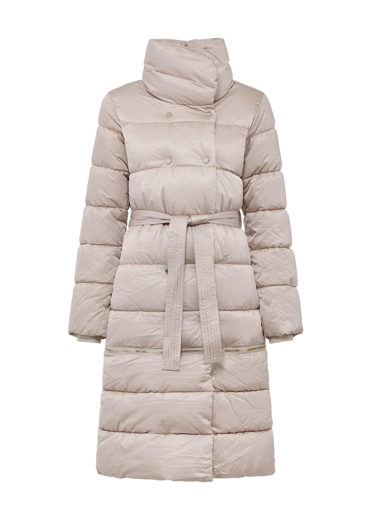 Beige quilted women's winter jacket KURDT-0546-80(Z24)-01