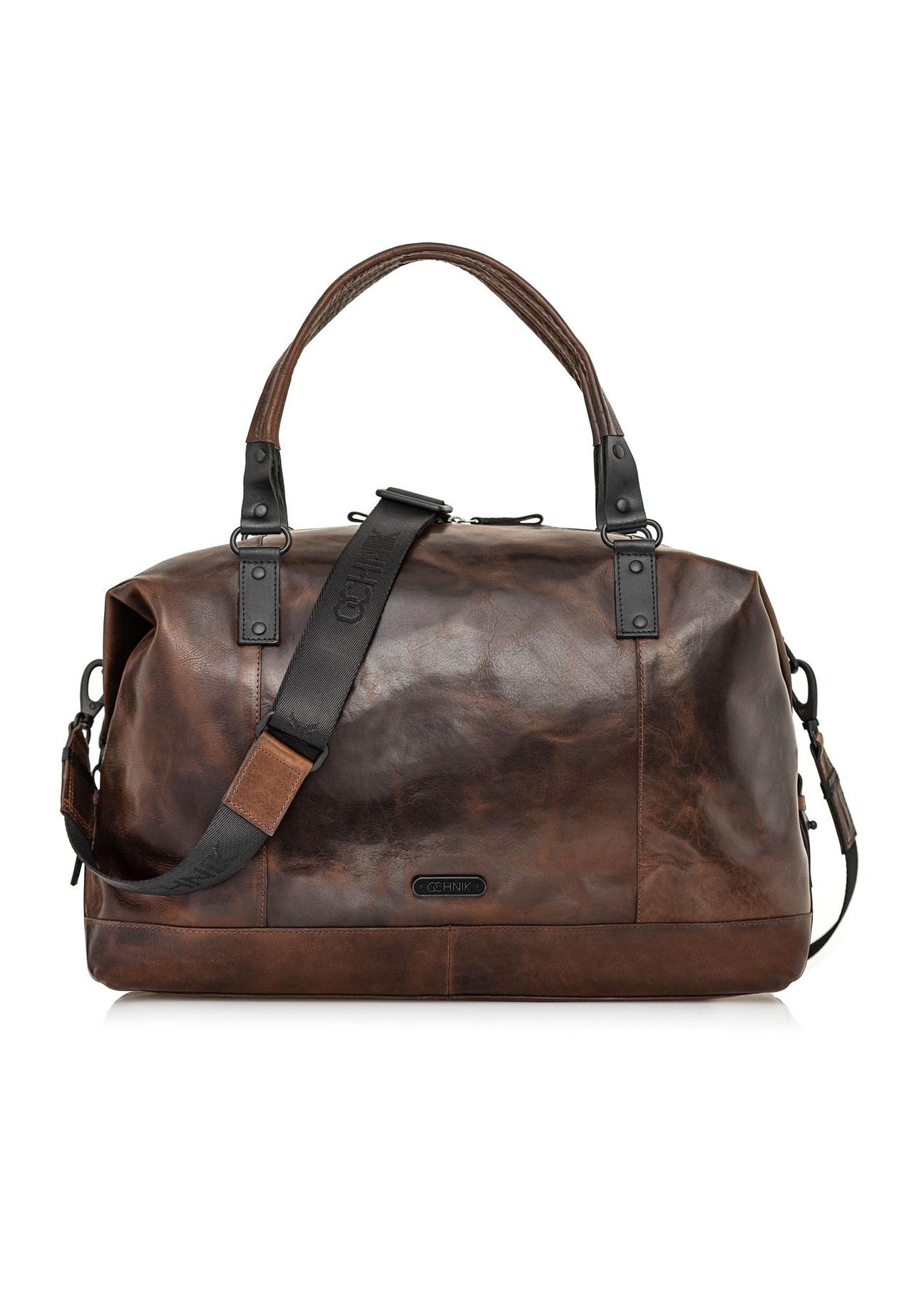 Brown leather large men's bag TORMS-0103B-79(Z24)-01