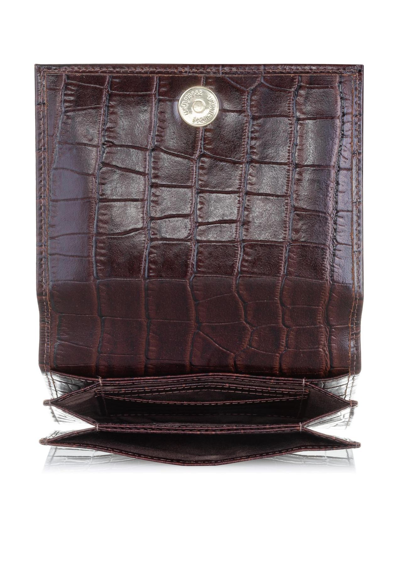 Mały brązowy portfel damski croco PORES-0846-89(W23)