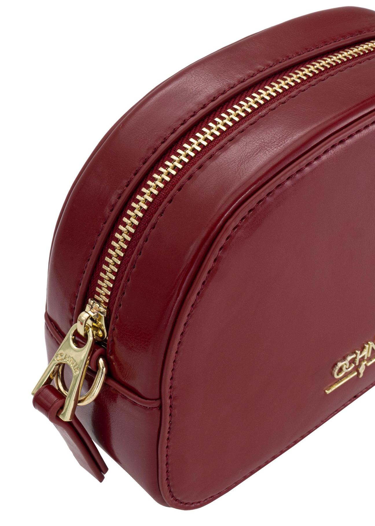 Small red handbag made of shiny imitation leather TOREC-0730B-49(Z24)-06