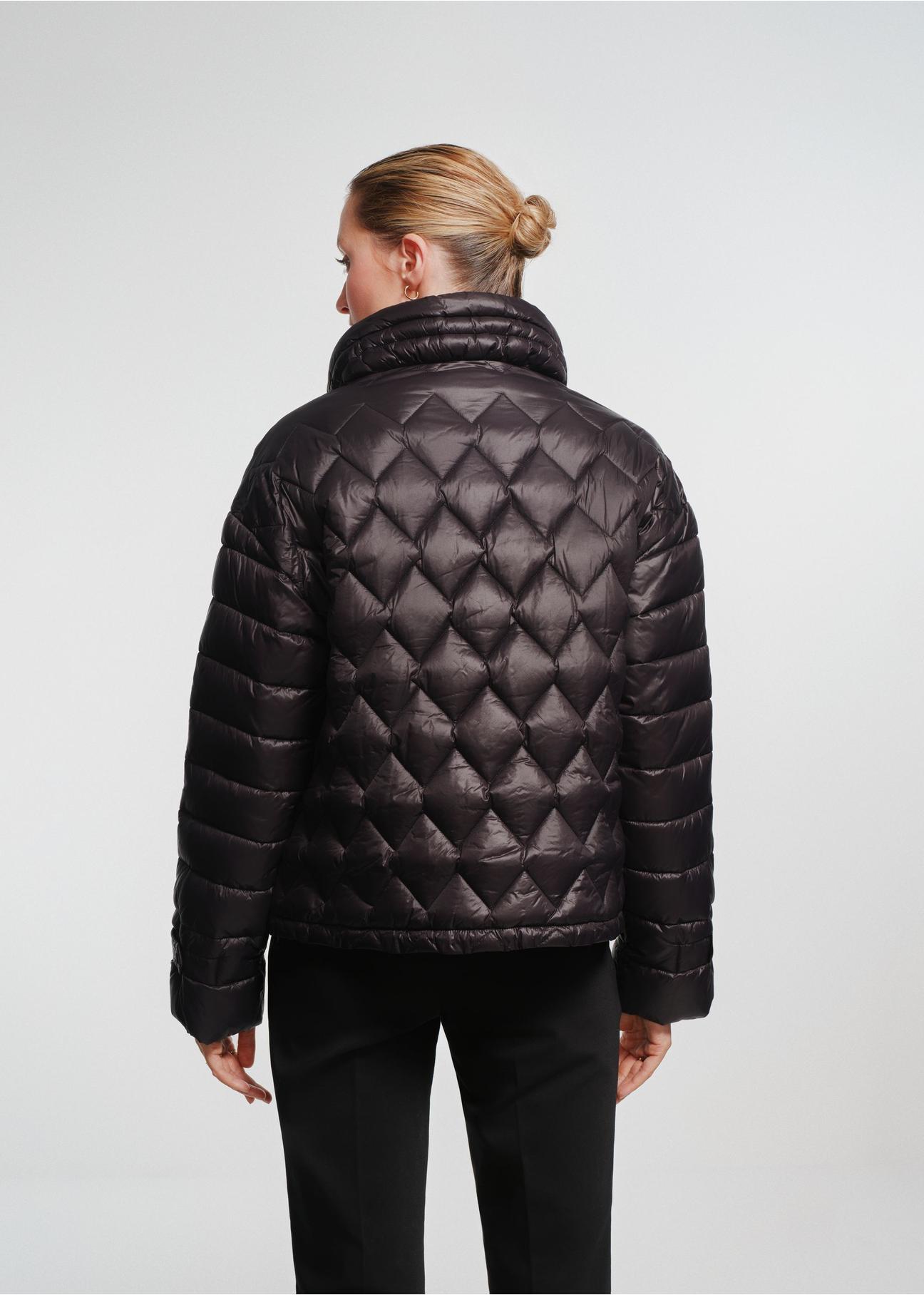 Quilted black insulated women's jacket KURDT-0537-99(Z24)-03