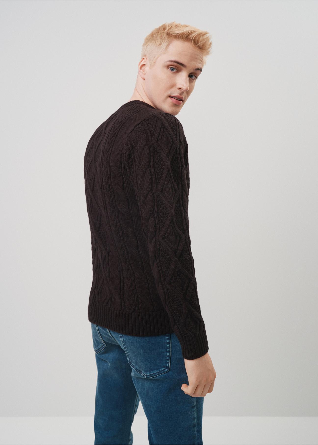 Czarny sweter męski SWEMT-0141-99(Z23)